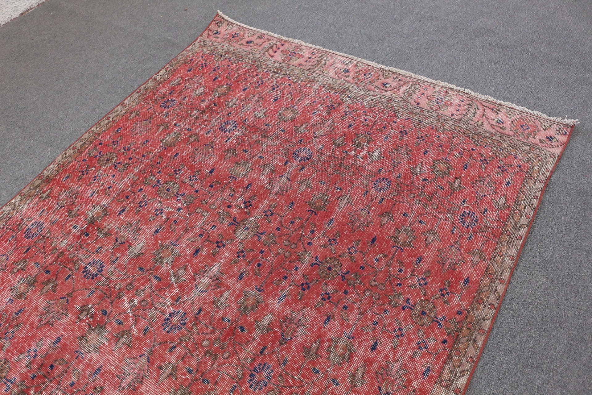 Bedroom Rugs, Turkish Rug, Vintage Decor Rug, Oushak Rug, Vintage Rugs, Living Room Rug, Red Bedroom Rugs, 5.2x10.3 ft Large Rug, Salon Rug