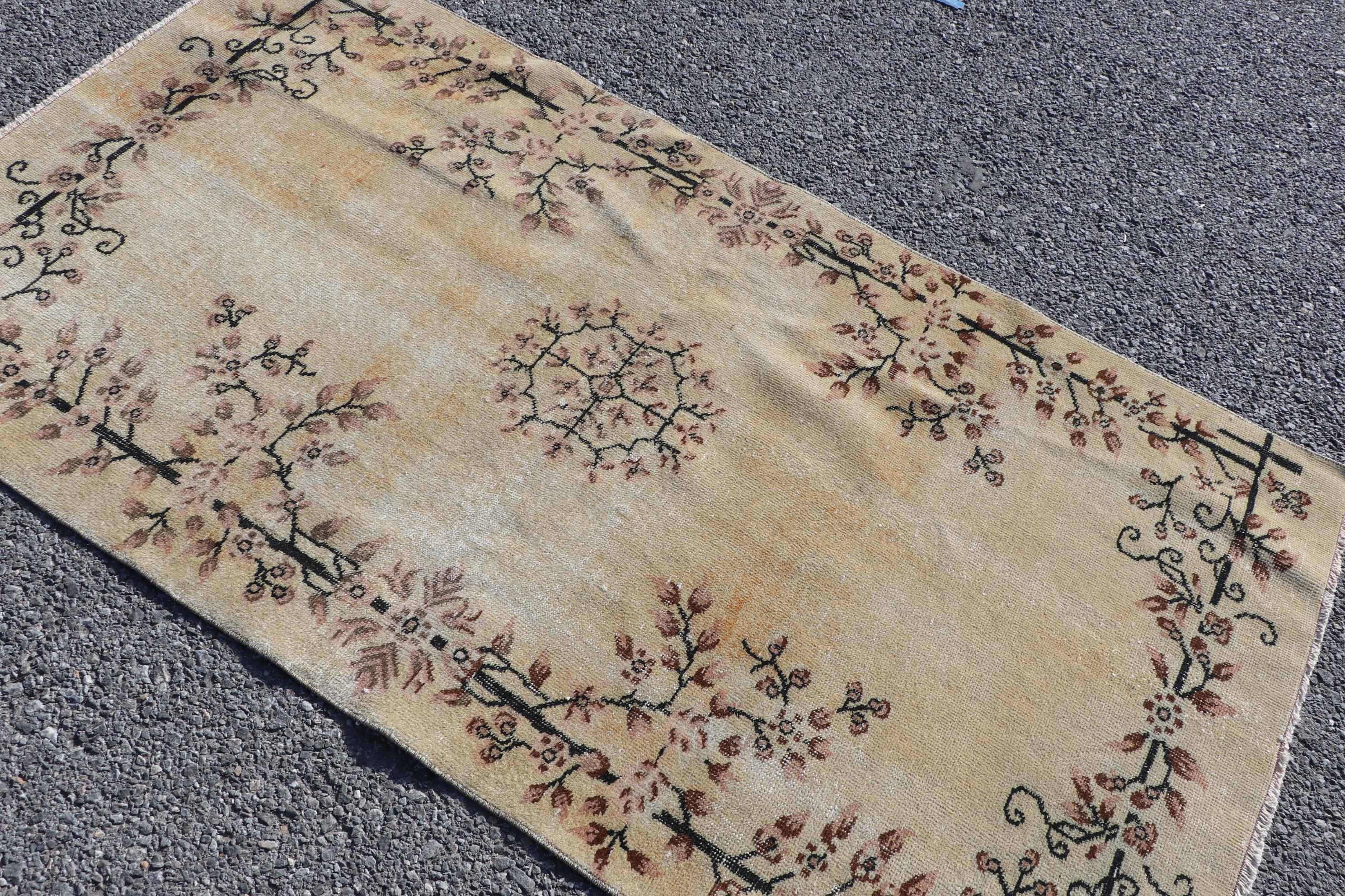 Rugs for Kitchen, Turkish Rugs, Cool Rugs, 3.5x6.4 ft Accent Rug, Nursery Rug, Kitchen Rug, Vintage Rug, Brown Floor Rug, Bedroom Rug