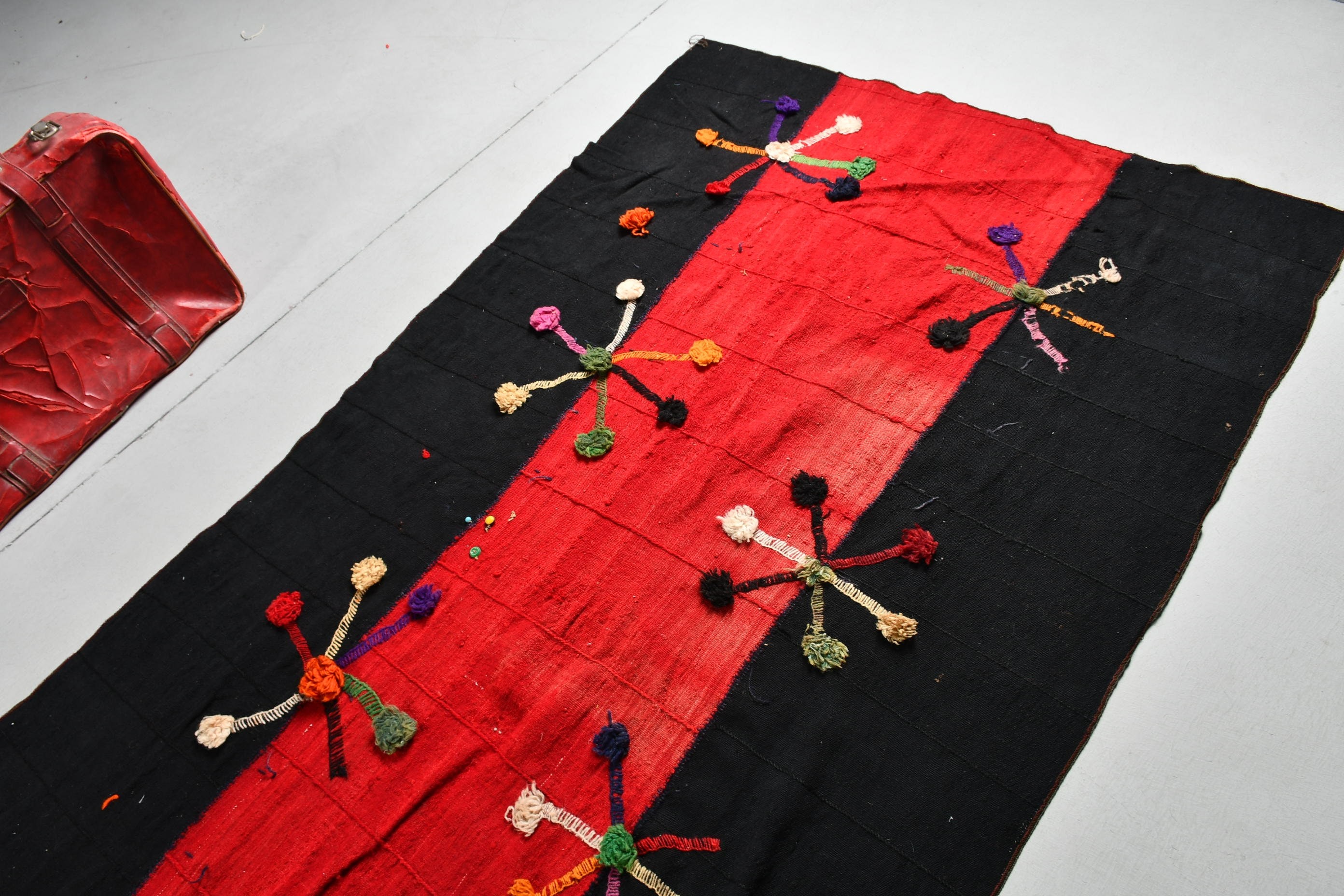 4x12.2 ft Runner Rugs, Vintage Rug, Rugs for Corridor, Black Moroccan Rug, Kilim, Kitchen Rugs, Turkish Rugs, Oriental Rug, Home Decor Rug