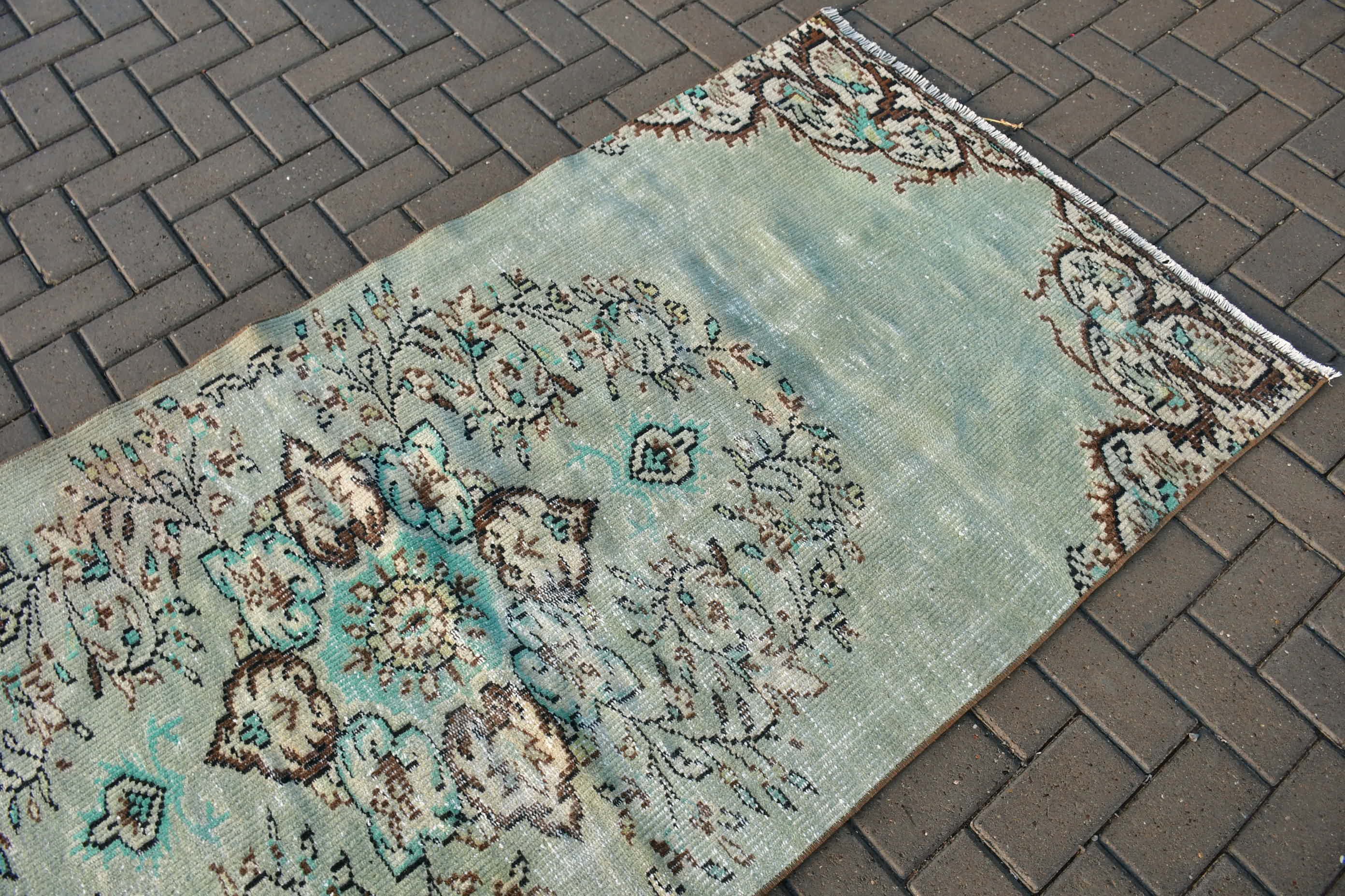 Moroccan Rug, Nursery Rugs, Bedroom Rug, Vintage Rug, Oriental Rugs, Turkish Rugs, 3.6x7.5 ft Area Rug, Cute Rug, Green Moroccan Rug