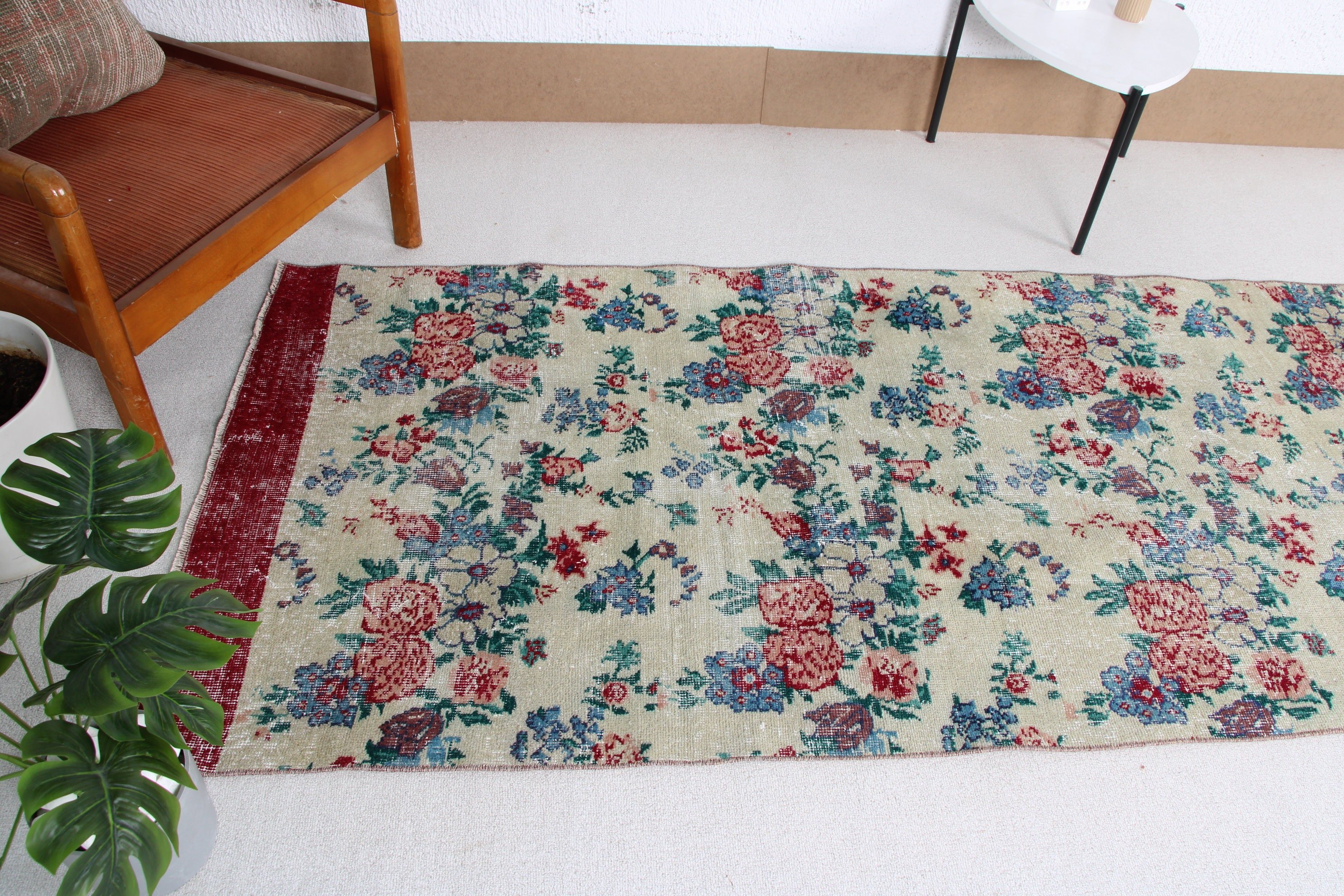 Lüks Halı, 3,2x9,2 ft Yolluk Halıları, Açıklama Halısı, Mutfak Halısı, Türk Halıları, Vintage Halı, Merdiven Halıları, Yeşil Oushak Halıları, Organik Halı