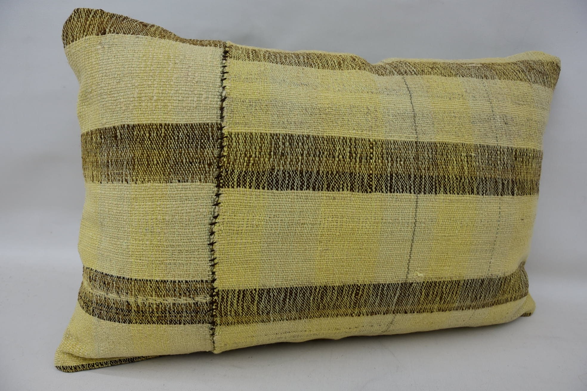 Boho Pillow Sham Cover, Vintage Pillow, Indoor Cushion, Gift Pillow, Vintage Kilim Pillow Cushion Case, 16"x24" Beige Pillow Cover