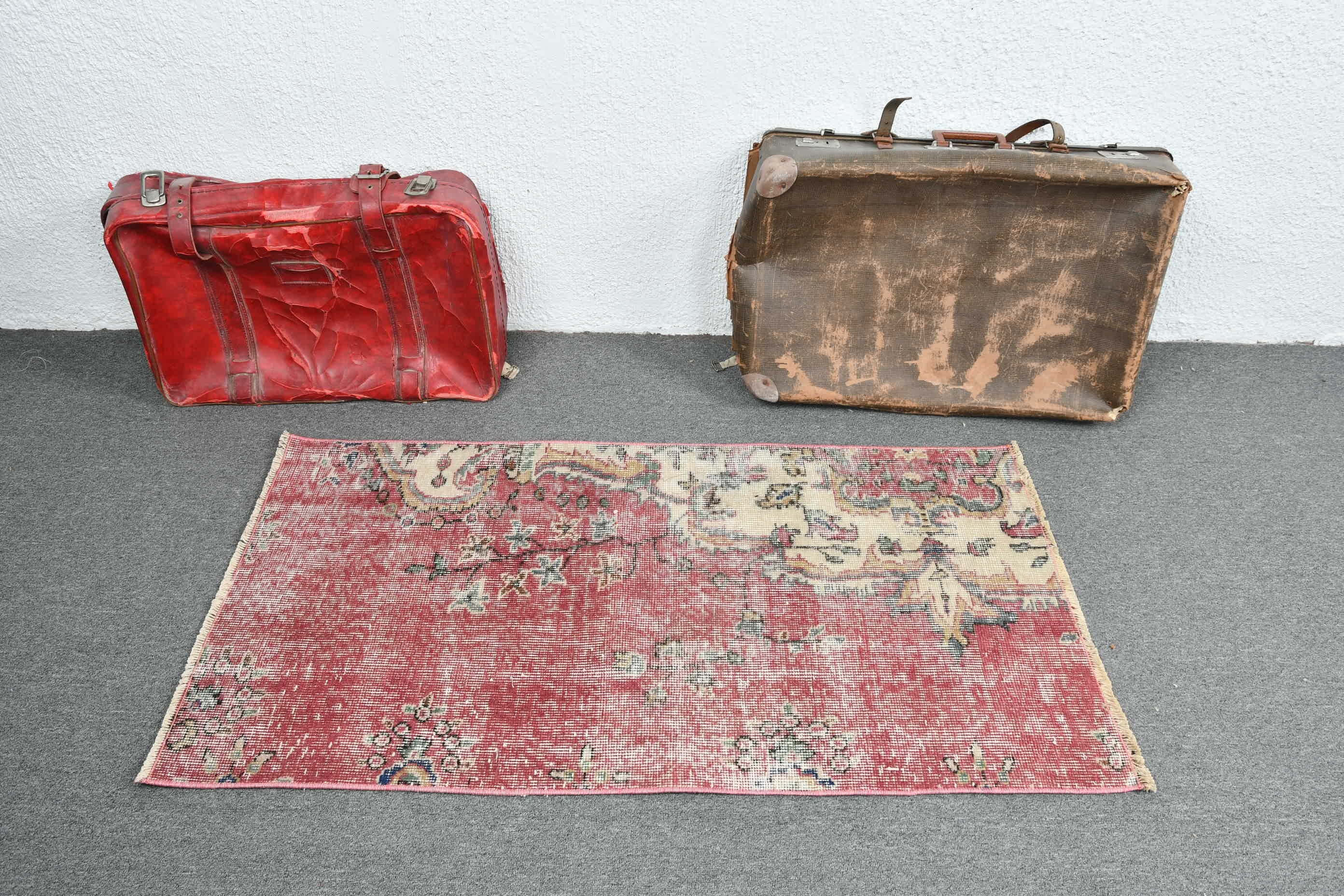 Pink Floor Rugs, Vintage Rug, 2.2x4.4 ft Small Rugs, Kitchen Rugs, Entry Rug, Rugs for Bathroom, Anatolian Rug, Nursery Rug, Turkish Rugs