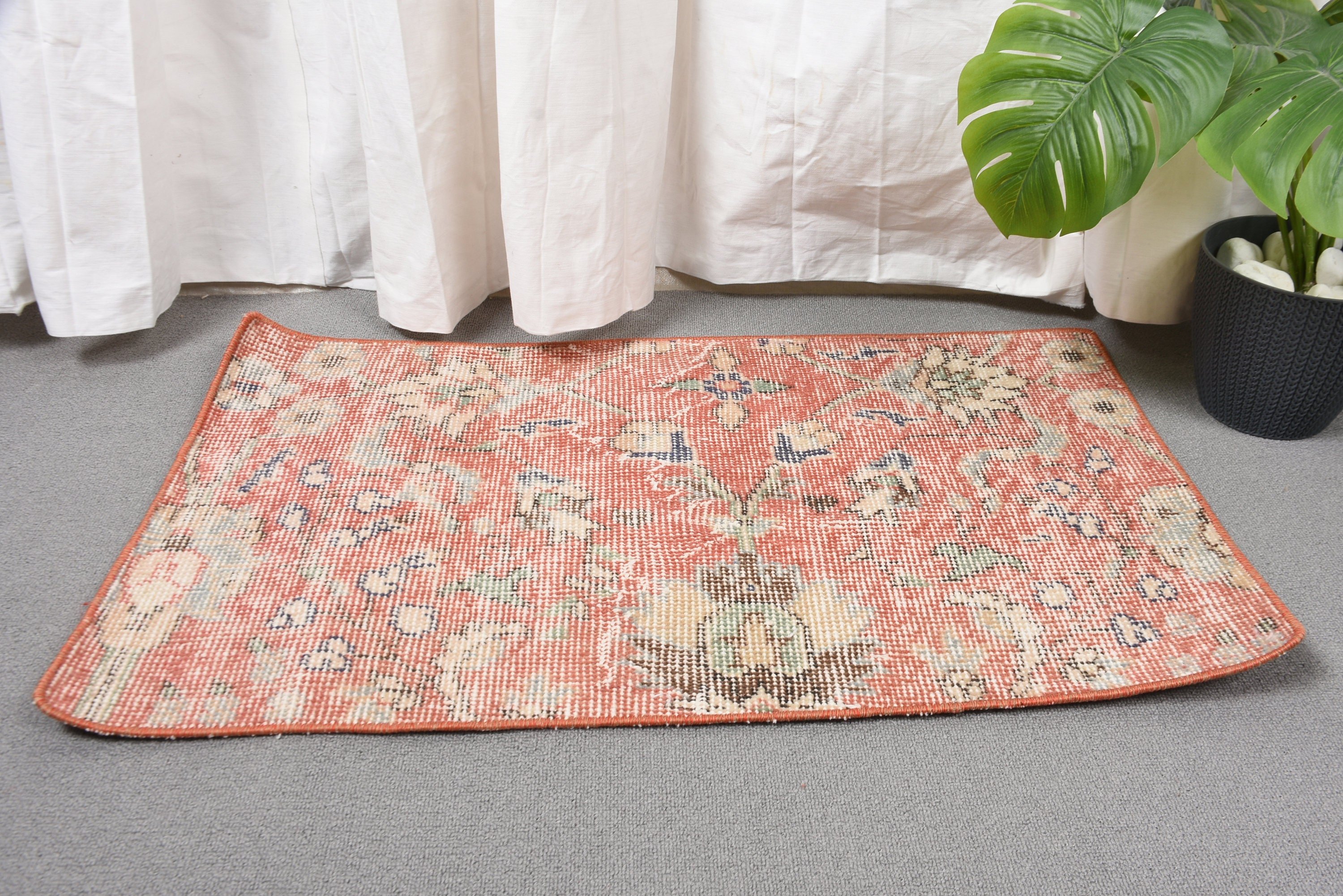 Bathroom Rug, Orange Luxury Rug, 1.6x2.7 ft Small Rugs, Turkish Rugs, Turkey Rug, Vintage Rugs, Small Boho Rugs, Luxury Rug, Boho Rug