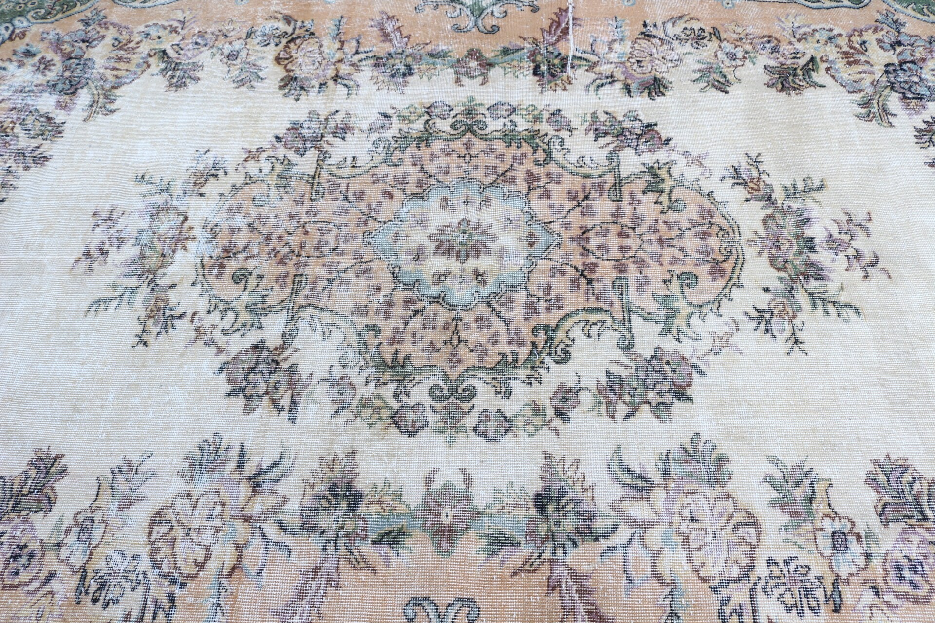 Salon Rug, Turkish Rug, 6.5x10.1 ft Large Rug, Beige Bedroom Rugs, Natural Rugs, Anatolian Rug, Oushak Rugs, Dining Room Rugs, Vintage Rug