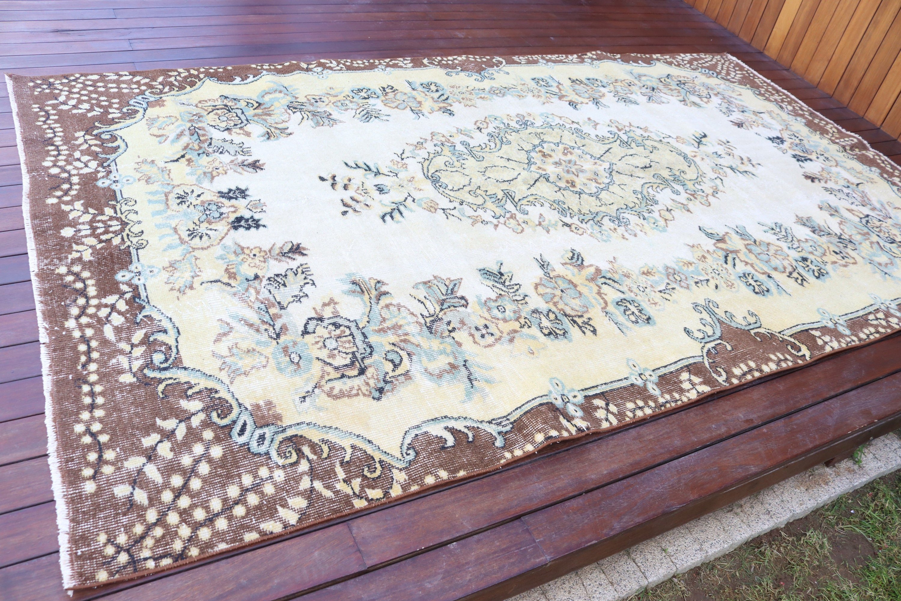 Vintage Halı, Bej Antika Halılar, Salon Halısı, Türkiye Halısı, 5.5x9.3 ft Büyük Halı, Açıklama Halısı, Yatak Odası Halısı, Türk Halıları, Büyük Boho Halısı