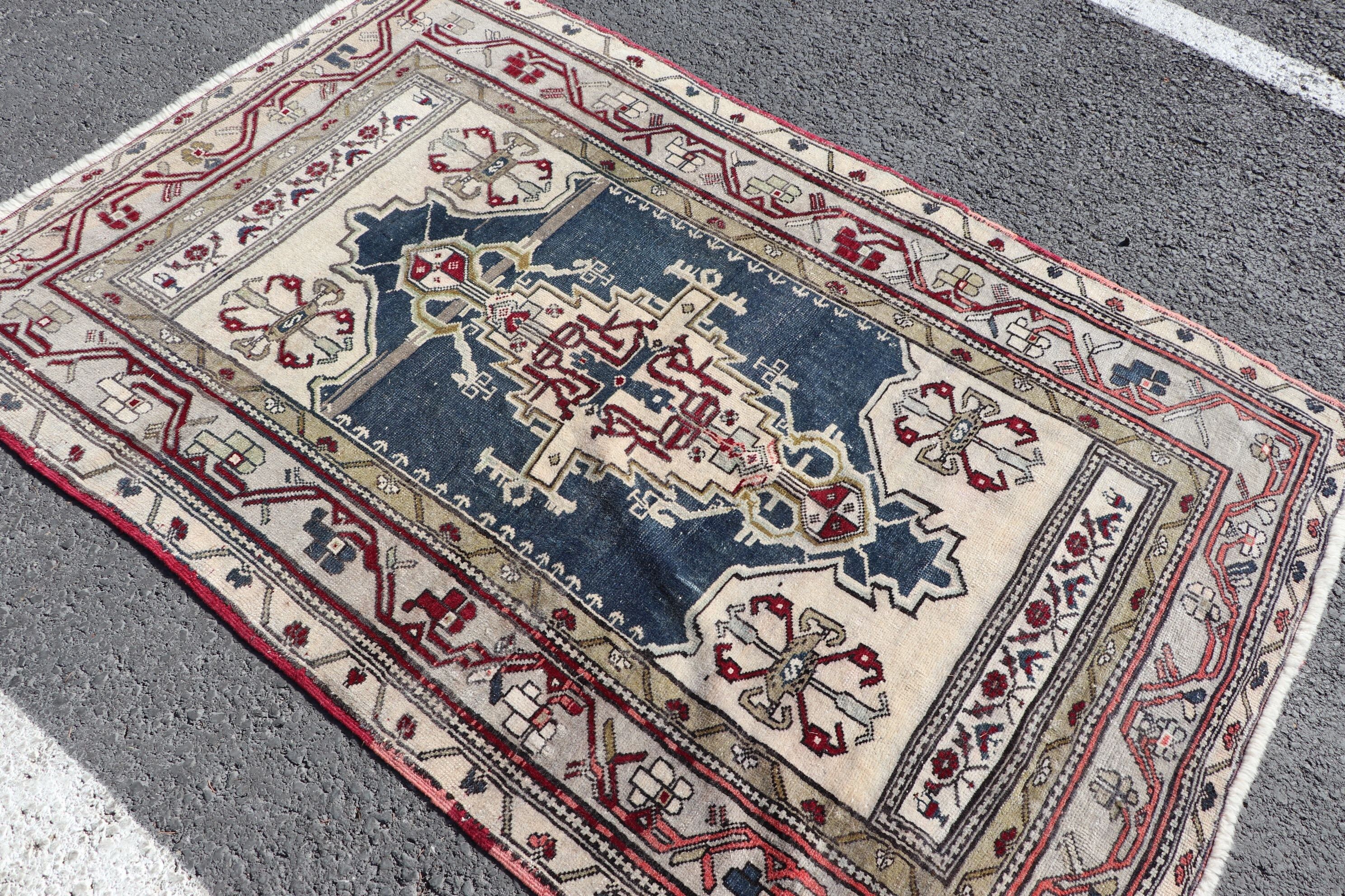 Mutfak Halıları, Bej Yün Halı, Mutfak Halısı, 4,3x6,4 ft Alan Halıları, Ev Dekorasyonu Halısı, Kabile Halısı, Türk Halısı, Anadolu Halısı, Vintage Halılar