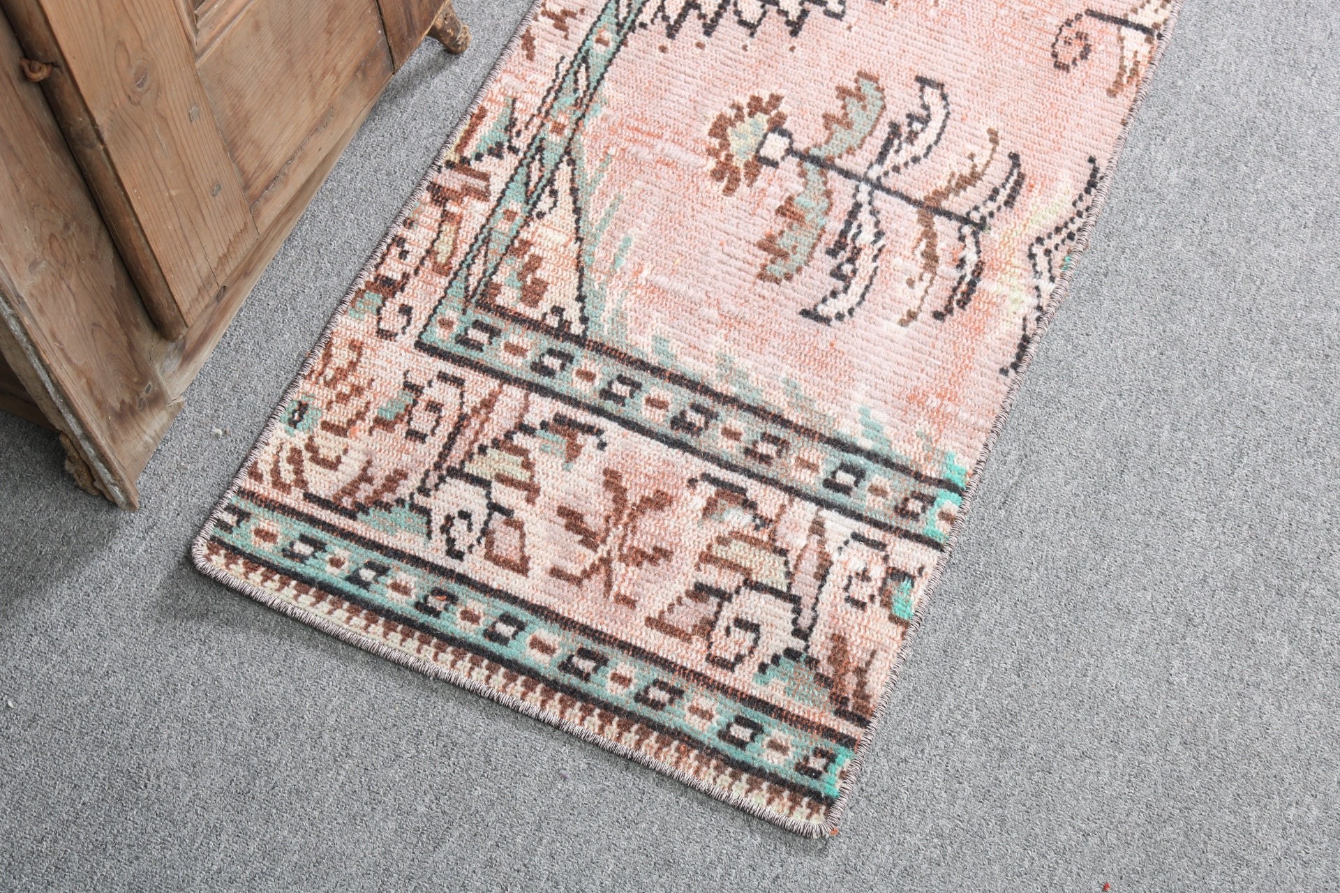 1.5x2.9 ft Small Rug, Wall Hanging Rugs, Ethnic Rug, Brown Cool Rug, Bedroom Rug, Vintage Rug, Anatolian Rugs, Turkish Rug, Flatweave Rugs