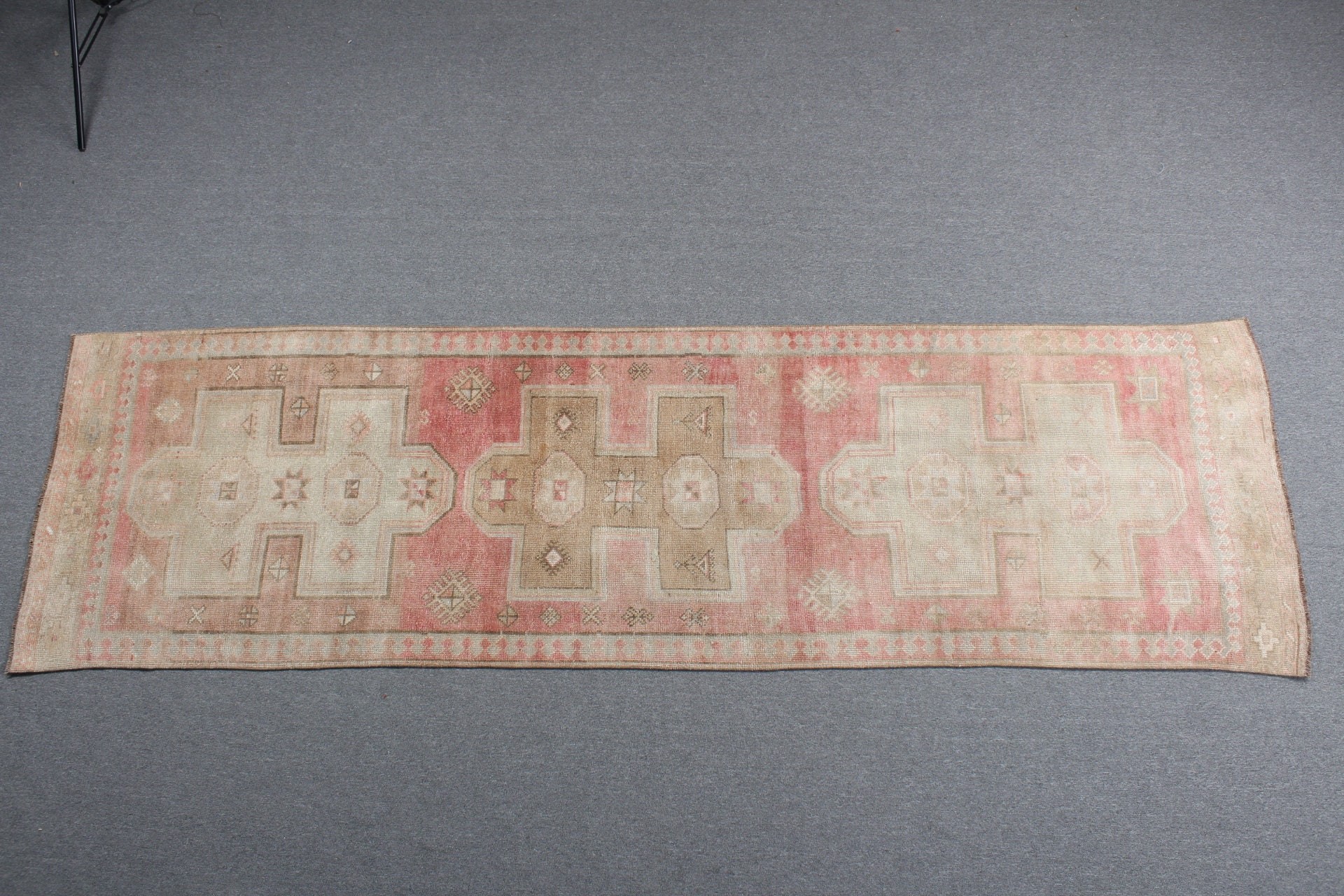 Vintage Halı, Ev Dekorasyonu Halısı, Türk Halıları, Göçebe Halısı, Koridor Halıları, Pembe Fas Halısı, 3.3x11.3 ft Koşucu Halıları, Merdiven Halıları