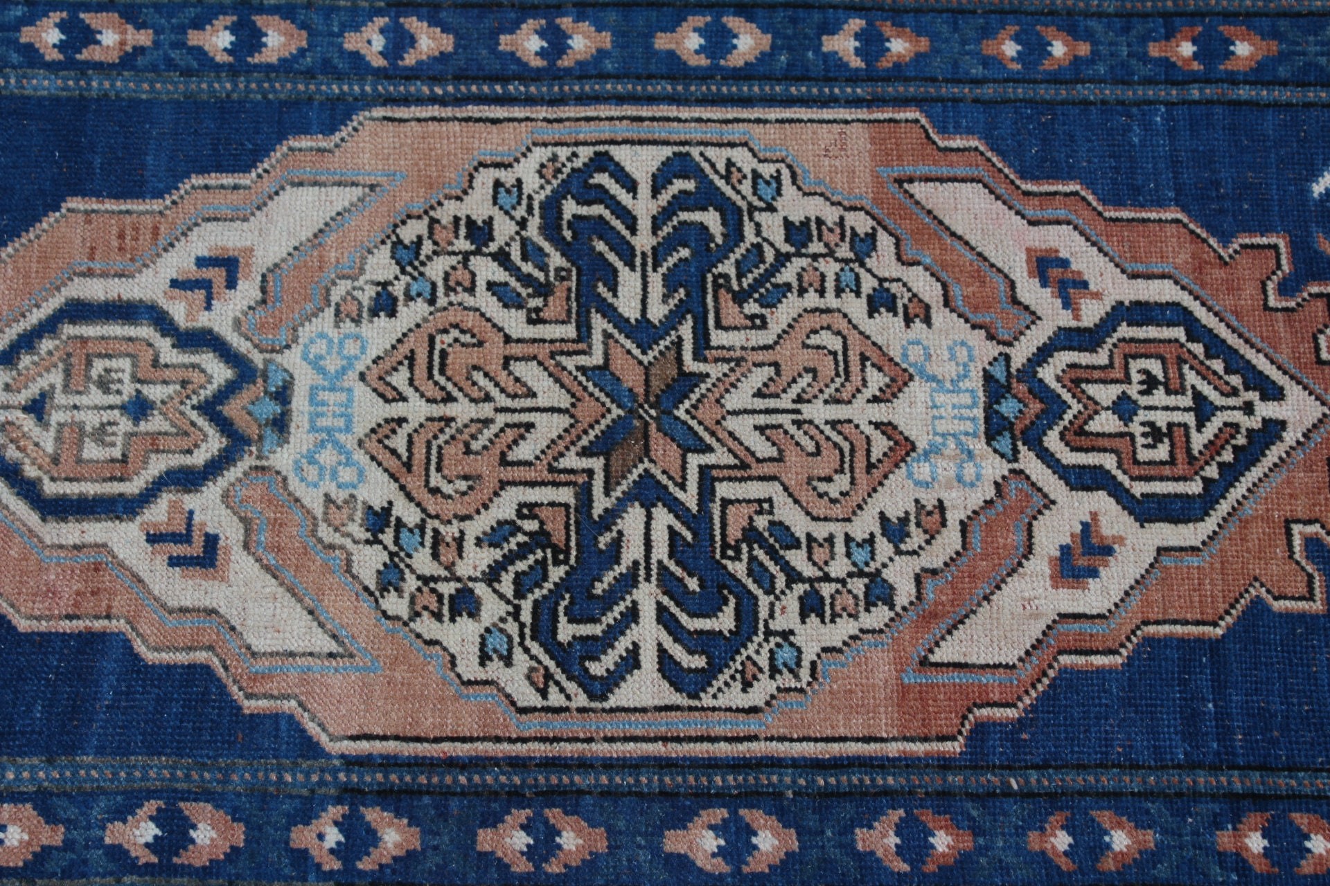 Blue Floor Rug, Rugs for Kitchen, Turkish Rug, 1.7x3.9 ft Small Rug, Kitchen Rug, Entry Rug, Vintage Rug, Oushak Rug, Old Rugs, Nursery Rug