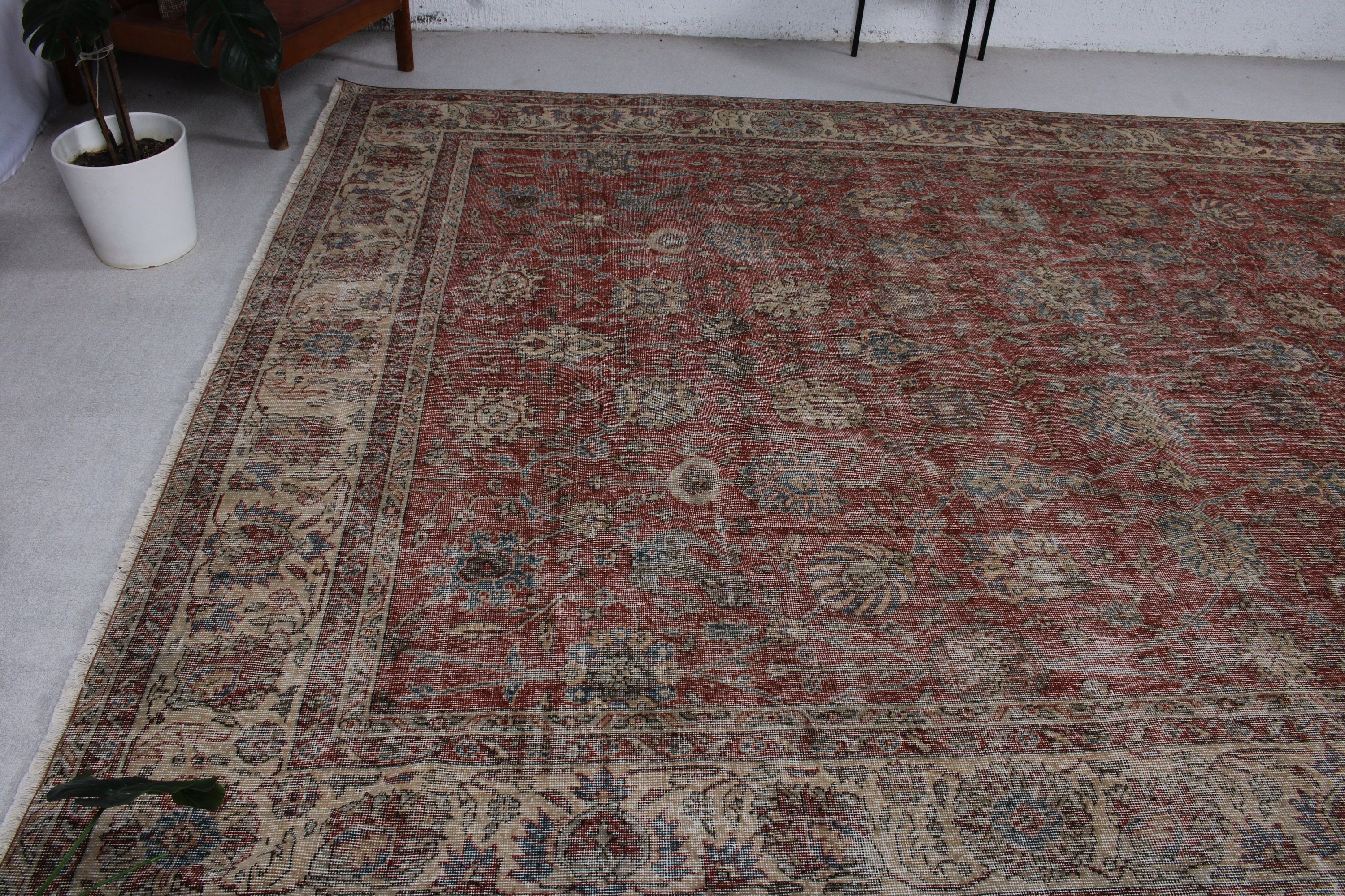 Türk Halıları, Oushak Halısı, Antika Halılar, Vintage Halılar, Bej Mutfak Halısı, 8.7x11.7 ft Büyük Boy Halı, Lüks Halı, Salon Halıları, Salon Halıları