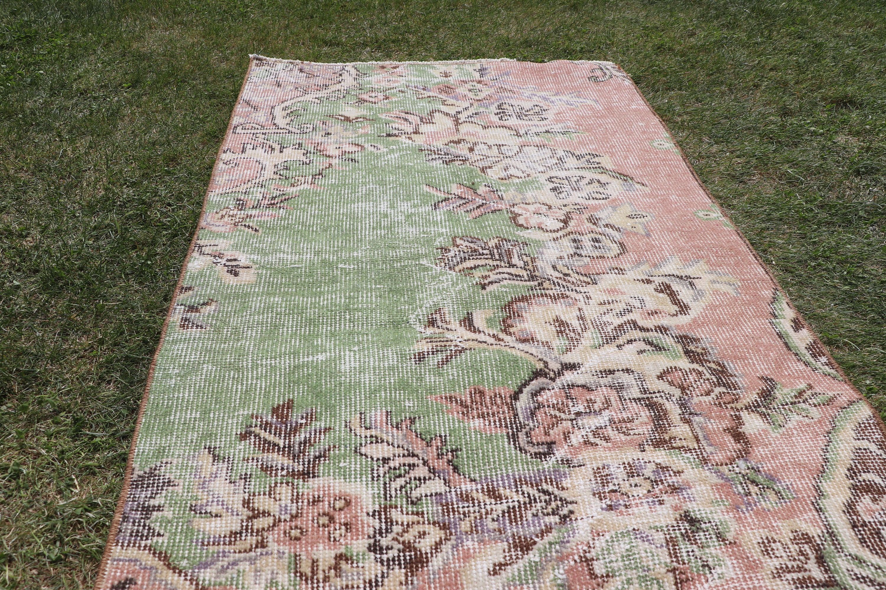 Vintage Rugs, Green Home Decor Rug, Modern Rug, Entry Rugs, Turkish Rug, Rugs for Nursery, Wool Rugs, 2.4x4.6 ft Small Rugs, Car Mat Rug