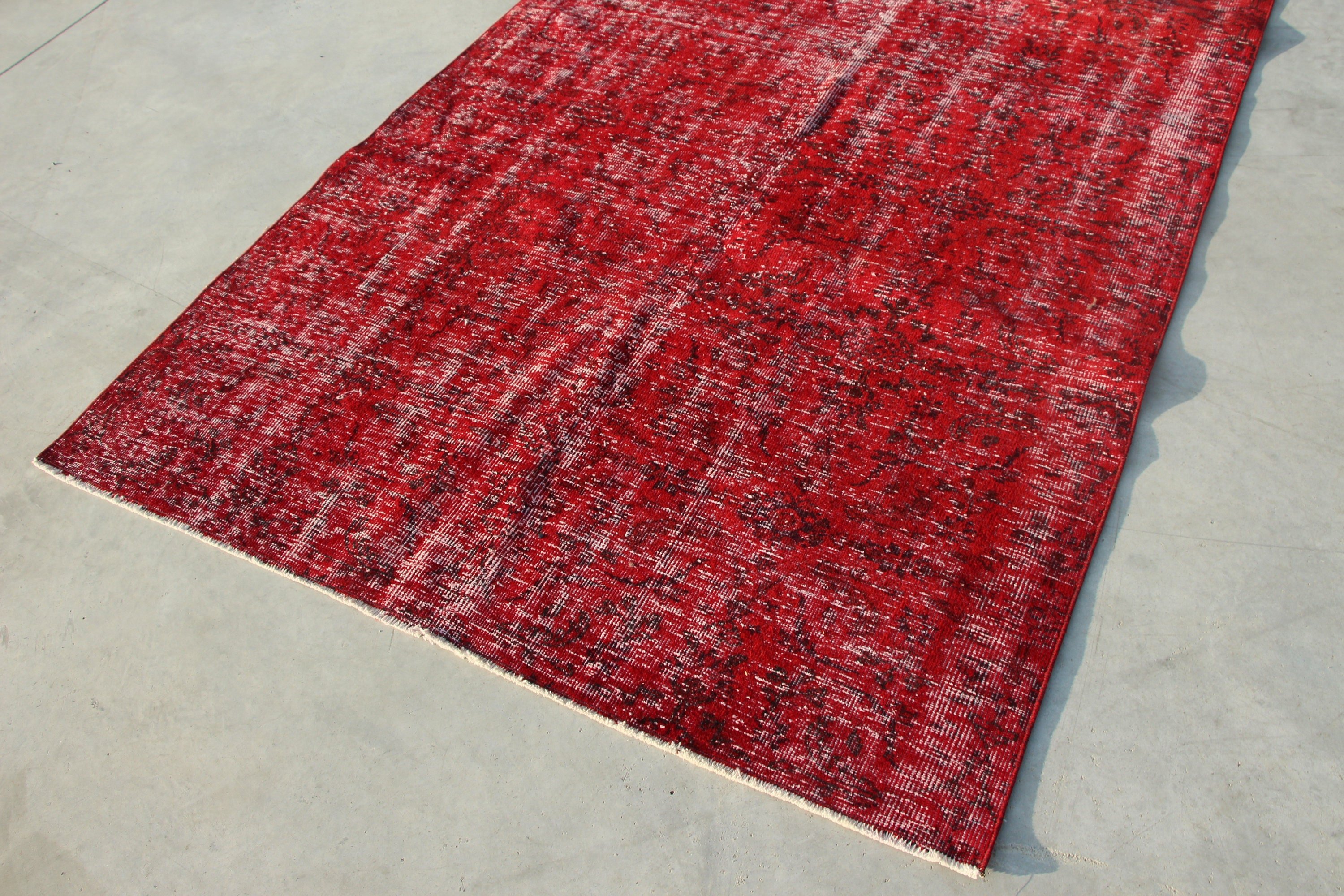 Bedroom Rugs, 5x8.7 ft Large Rugs, Red Cool Rugs, Home Decor Rug, Vintage Oushak Rug, Vintage Rug, Turkish Rug, Dining Room Rug, Cool Rug