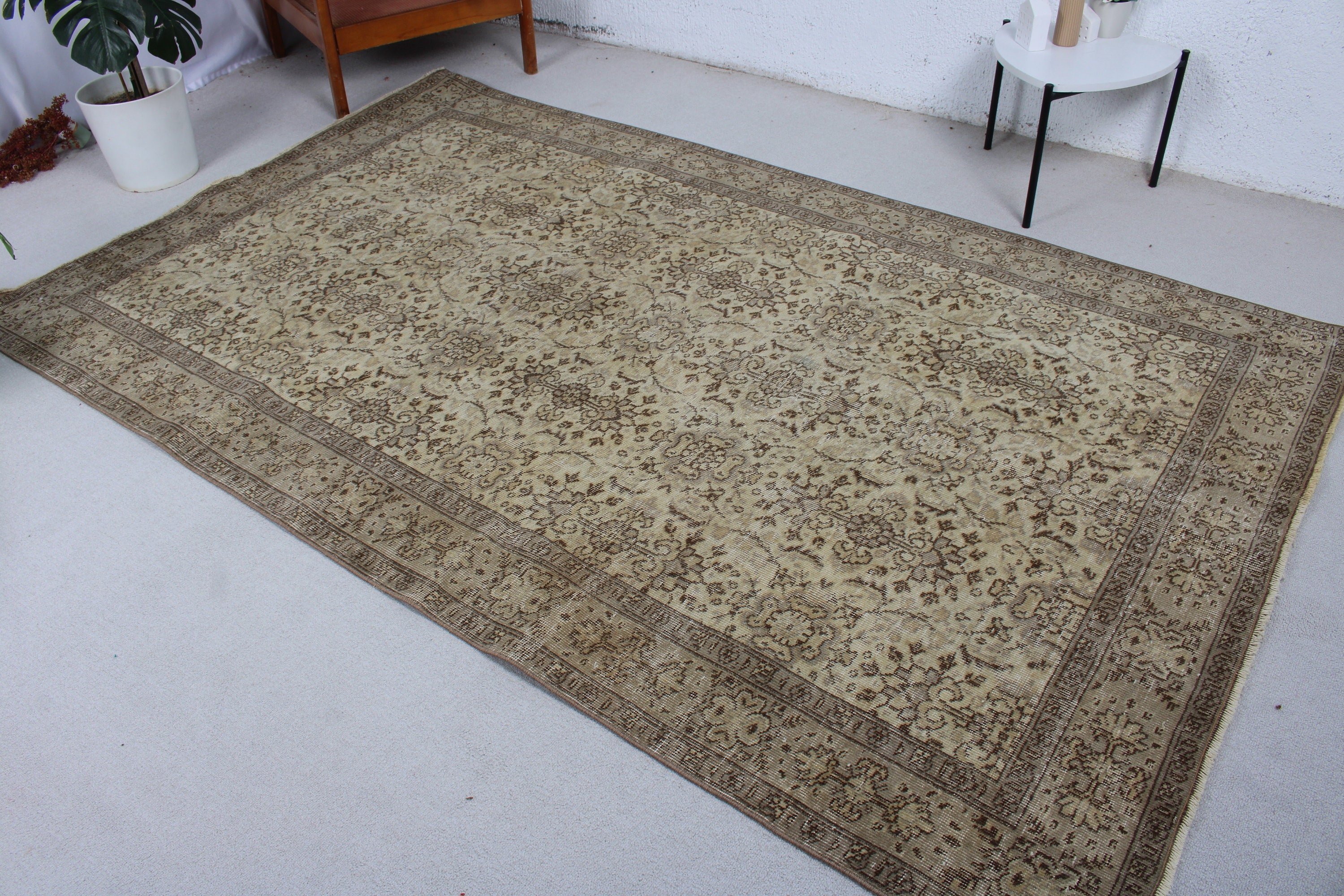 Yatak Odası Halısı, Bej Düz Dokuma Halı, Oturma Odası Halıları, Türk Halısı, Ev Dekor Halısı, 5.5x8.8 ft Büyük Halı, Vintage Halı, Oturma Odası Halısı