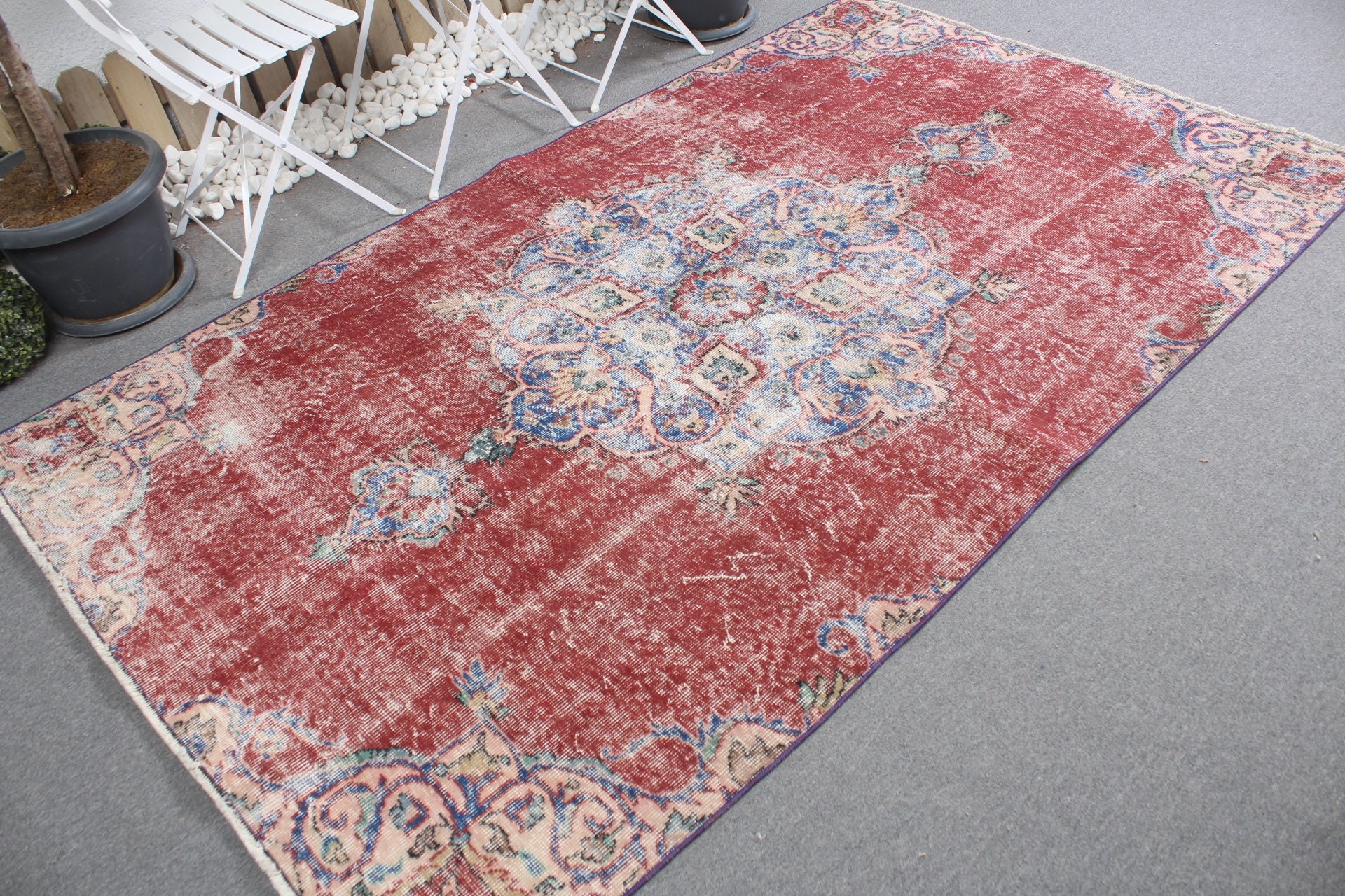 5x8.4 ft Large Rug, Bohemian Rugs, Home Decor Rug, Turkish Rug, Red Wool Rug, Moroccan Rug, Bedroom Rug, Vintage Rug, Living Room Rug