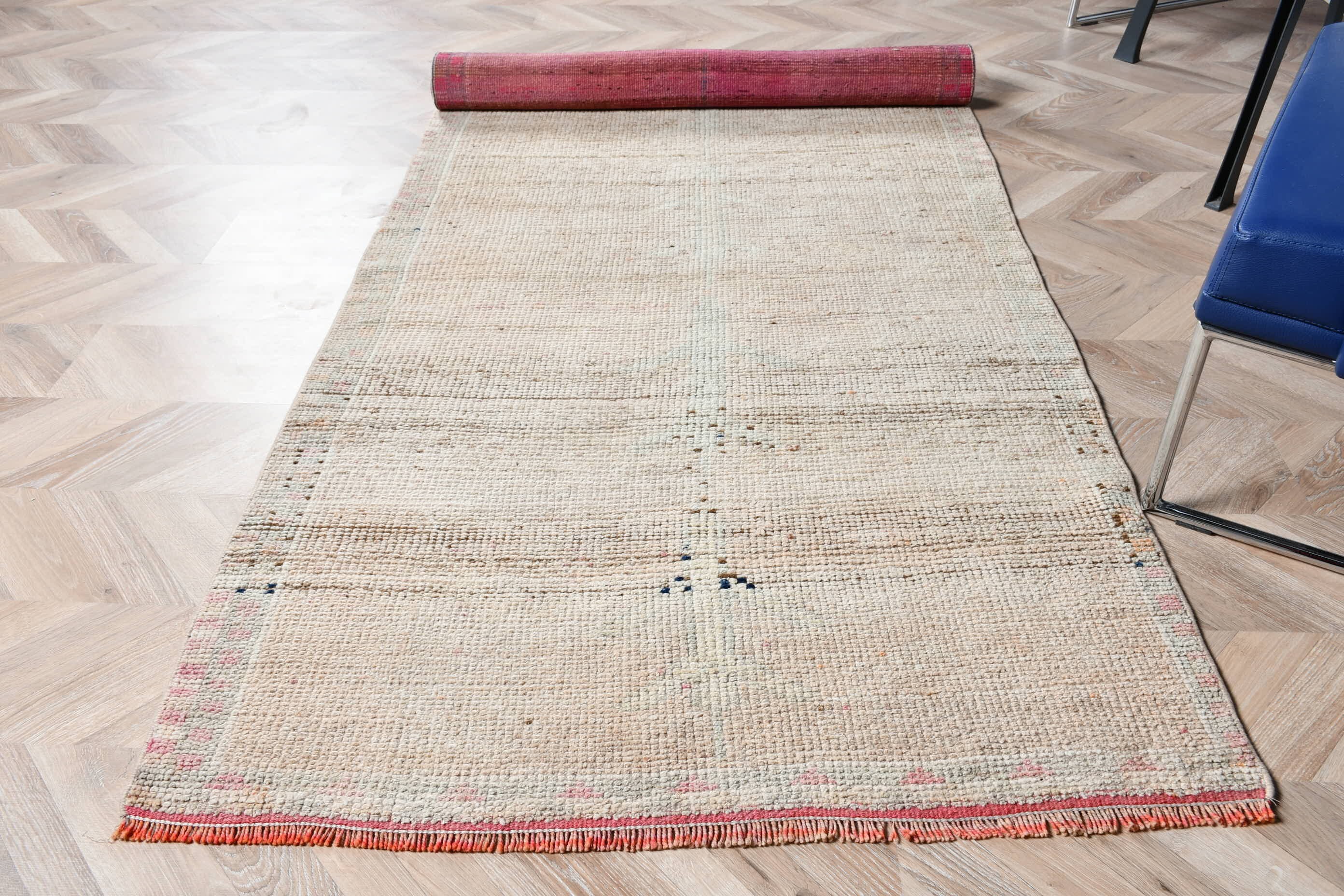 Koridor Halısı, Oryantal Halı, Anadolu Halıları, Bej Fas Halıları, Türk Halıları, Vintage Halılar, 3.5x10.4 ft Runner Halısı, Koridor Halıları