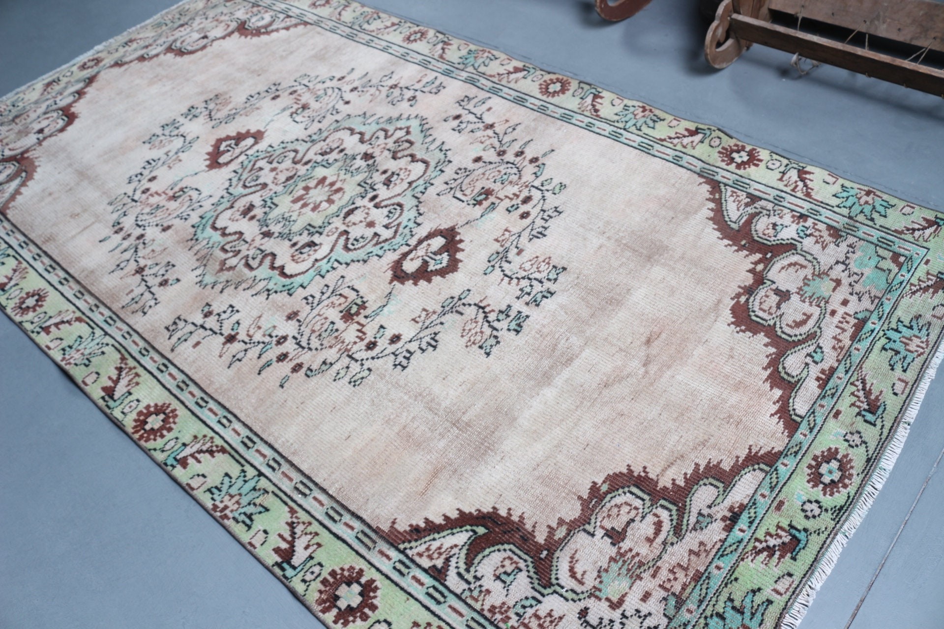 Beige Moroccan Rugs, Turkish Rugs, Oriental Rugs, Dining Room Rug, Muted Rugs, Salon Rugs, 5x9.1 ft Large Rug, Home Decor Rug, Vintage Rugs