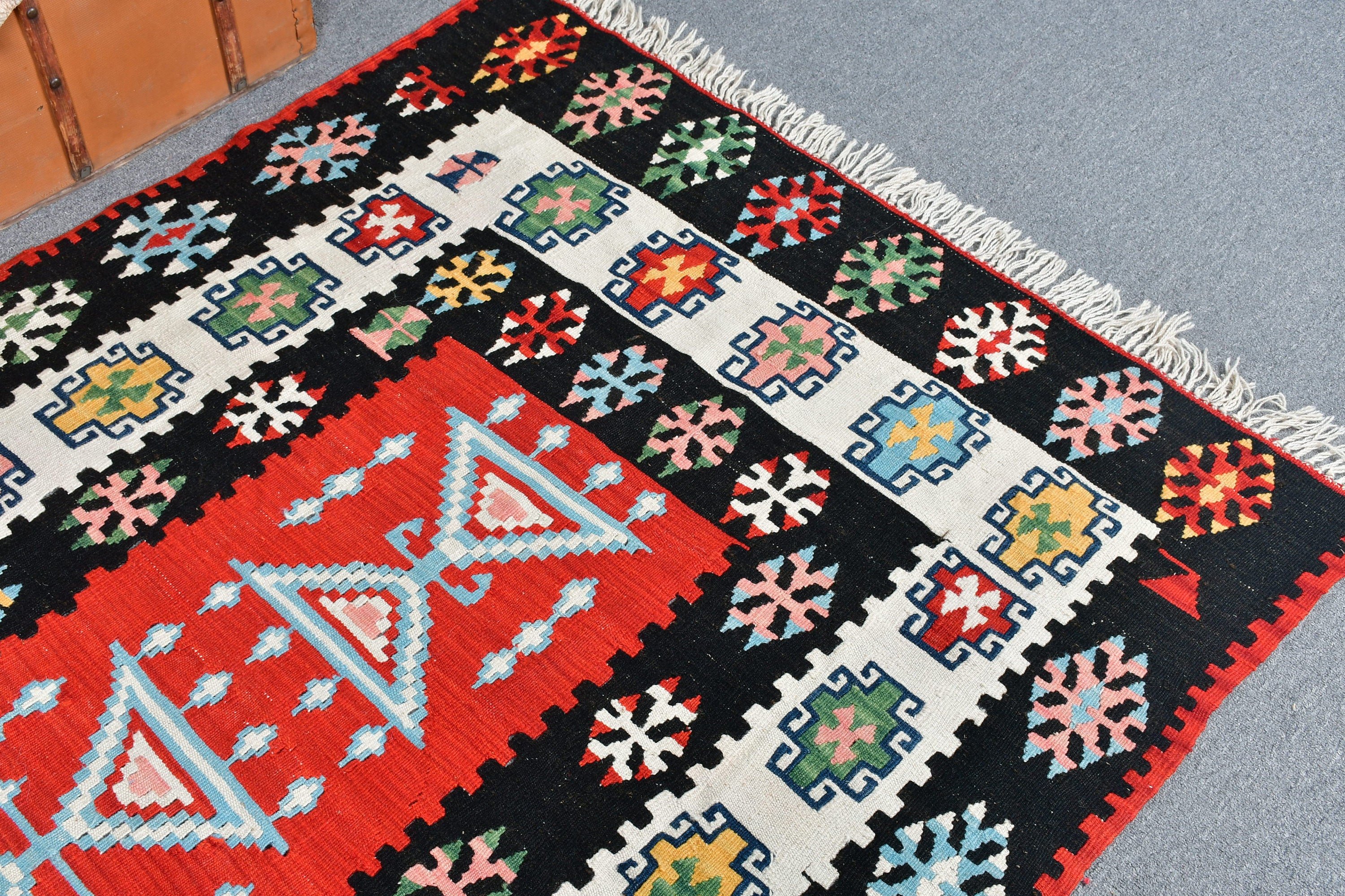 Vintage Halılar, Fas Halısı, Boho Halısı, Kilim, Çocuk Halısı, 3,9x5,5 ft Accent Halısı, Mutfak Halıları, Türk Halısı, Siyah Yün Halısı, Yün Halıları