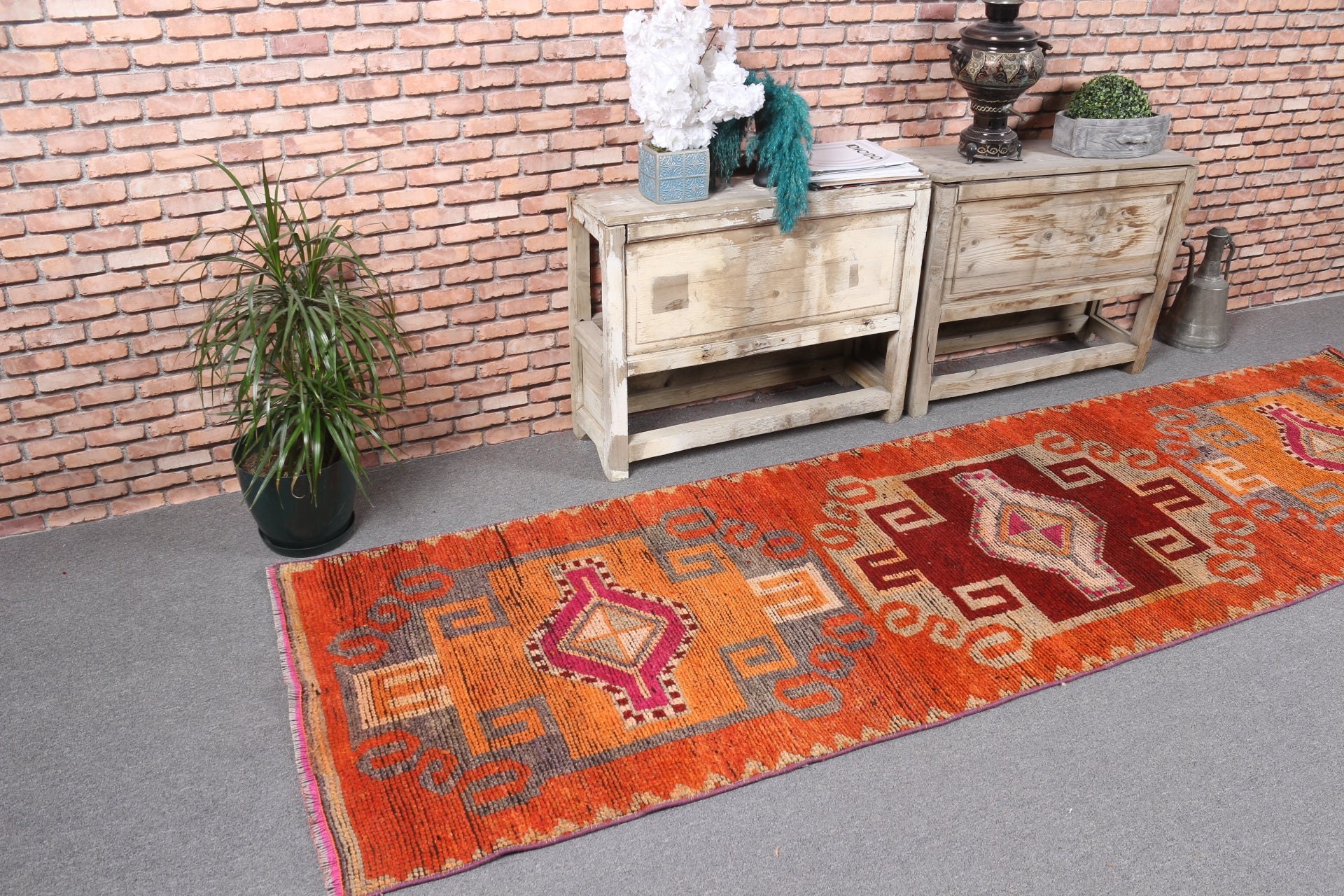 Floor Rug, Rugs for Runner, Pale Rug, Dorm Rug, Red Cool Rug, Turkish Rug, Vintage Rug, 2.8x9.9 ft Runner Rugs, Anatolian Rug, Corridor Rug