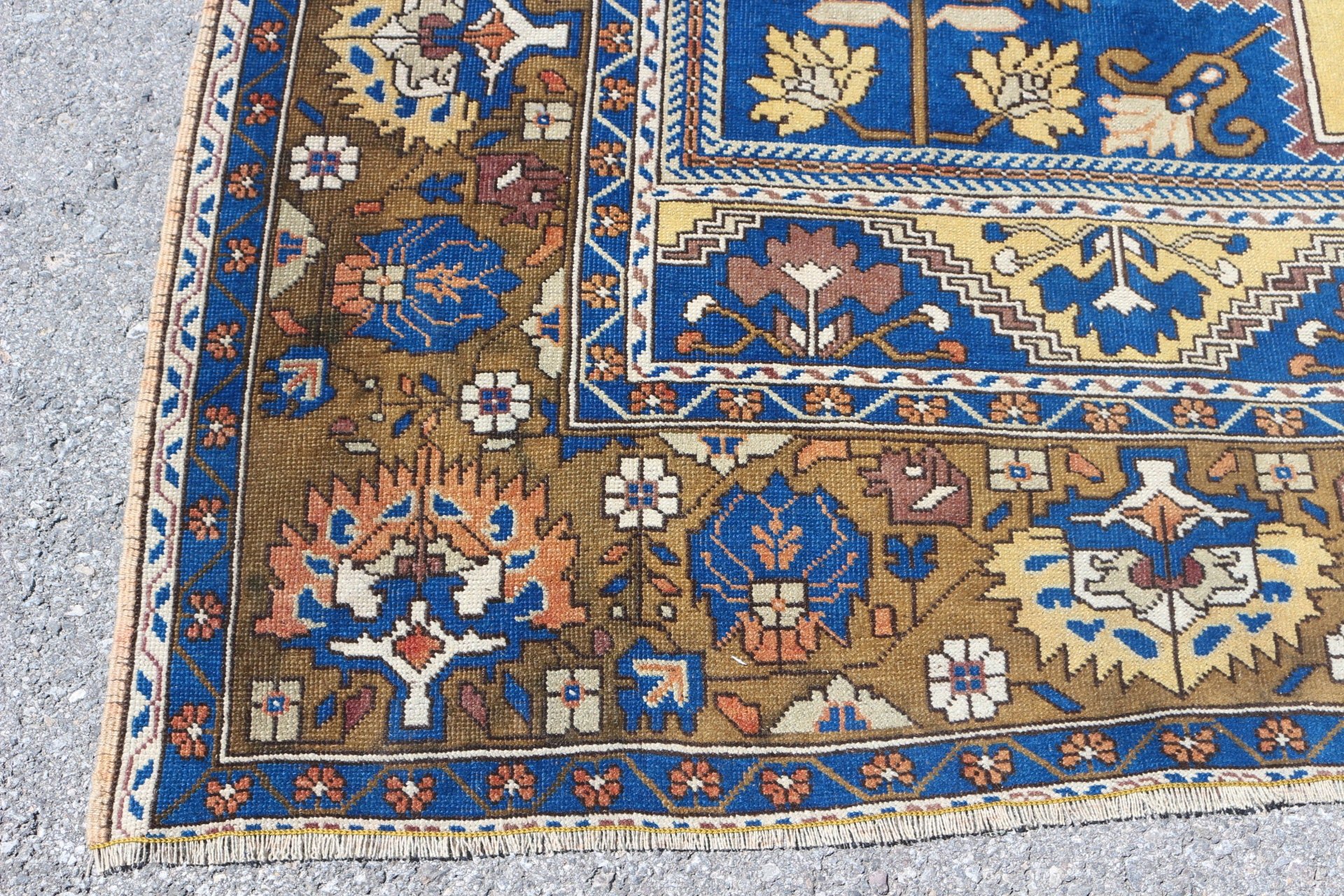 Kitchen Rugs, Floor Rug, Blue Floor Rug, Living Room Rugs, 7.4x12.4 ft Oversize Rug, Aztec Rug, Dining Room Rugs, Vintage Rugs, Turkish Rug