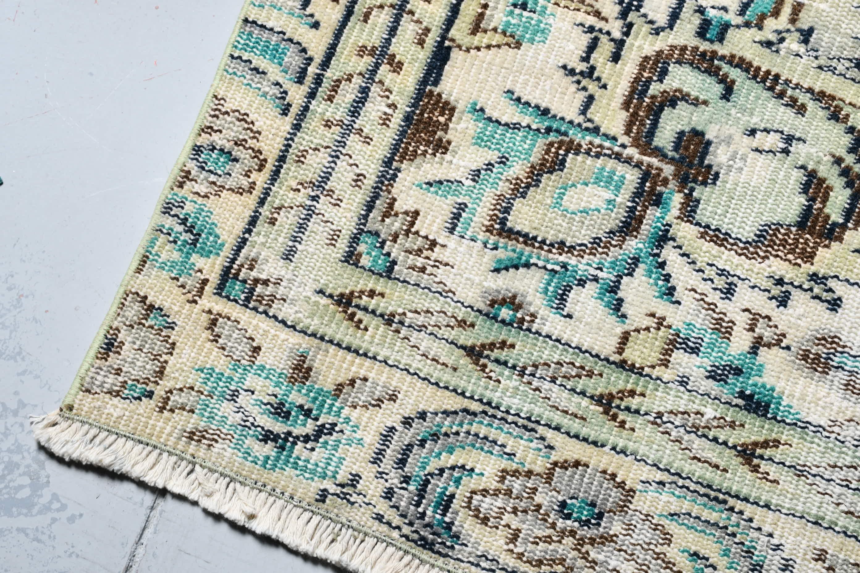 Vintage Rugs, Rugs for Bedroom, Indoor Rug, Green  4.5x8.8 ft Area Rug, Turkish Rug, Wool Rugs, Kitchen Rugs