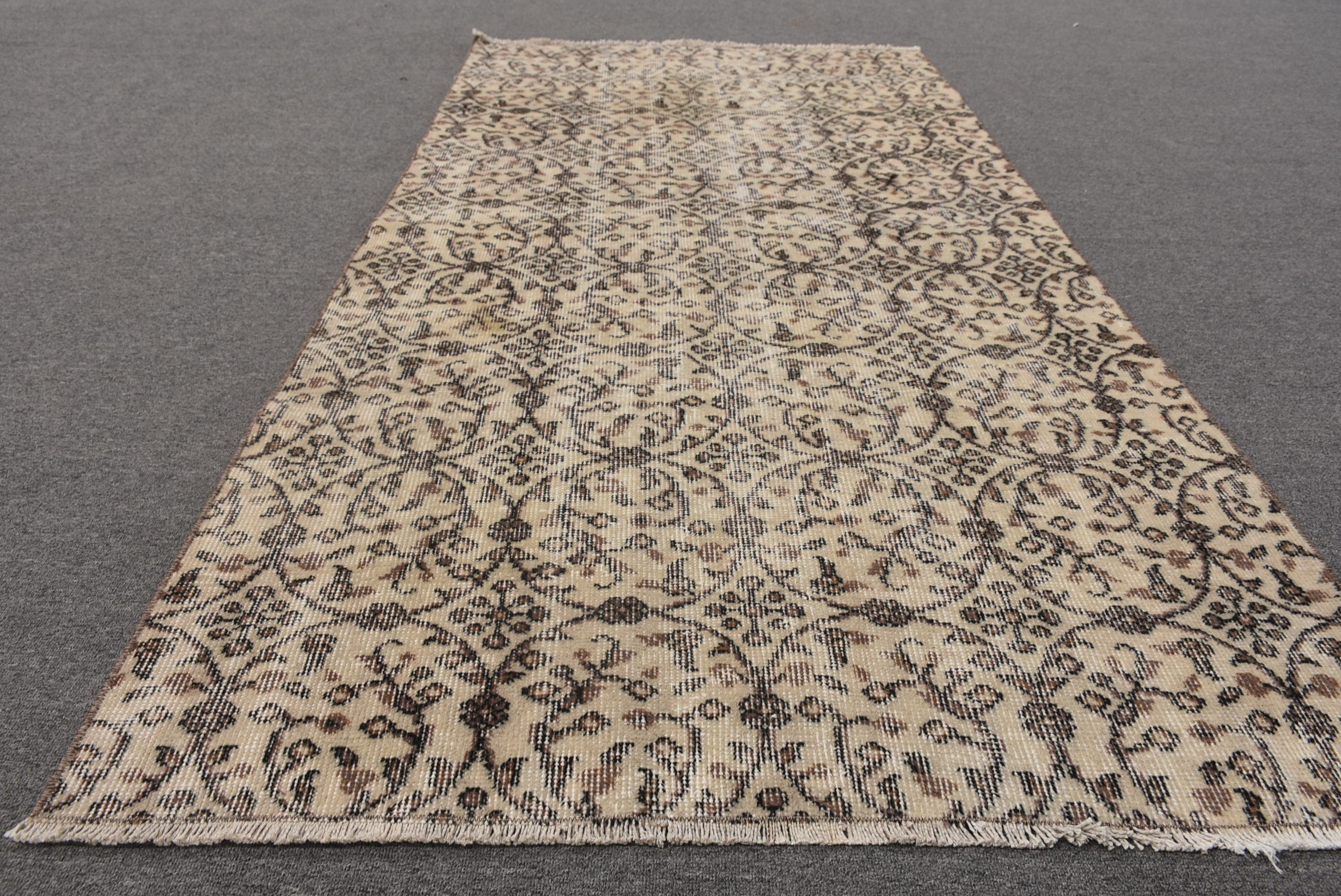 Kitchen Rugs, 3.6x6.7 ft Area Rug, Floor Rugs, Vintage Rug, Beige Home Decor Rugs, Oriental Rugs, Rugs for Living Room, Turkish Rug