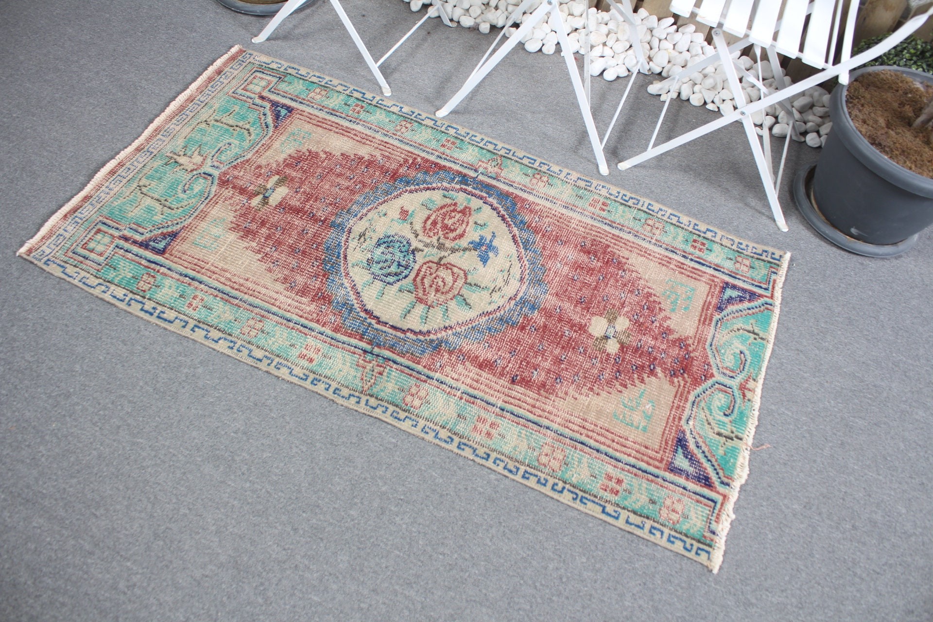 Moroccan Rug, Bath Rug, 2.7x4.9 ft Small Rug, Oushak Rugs, Bedroom Rugs, Turkish Rug, Red Moroccan Rugs, Boho Rugs, Office Rug, Vintage Rug