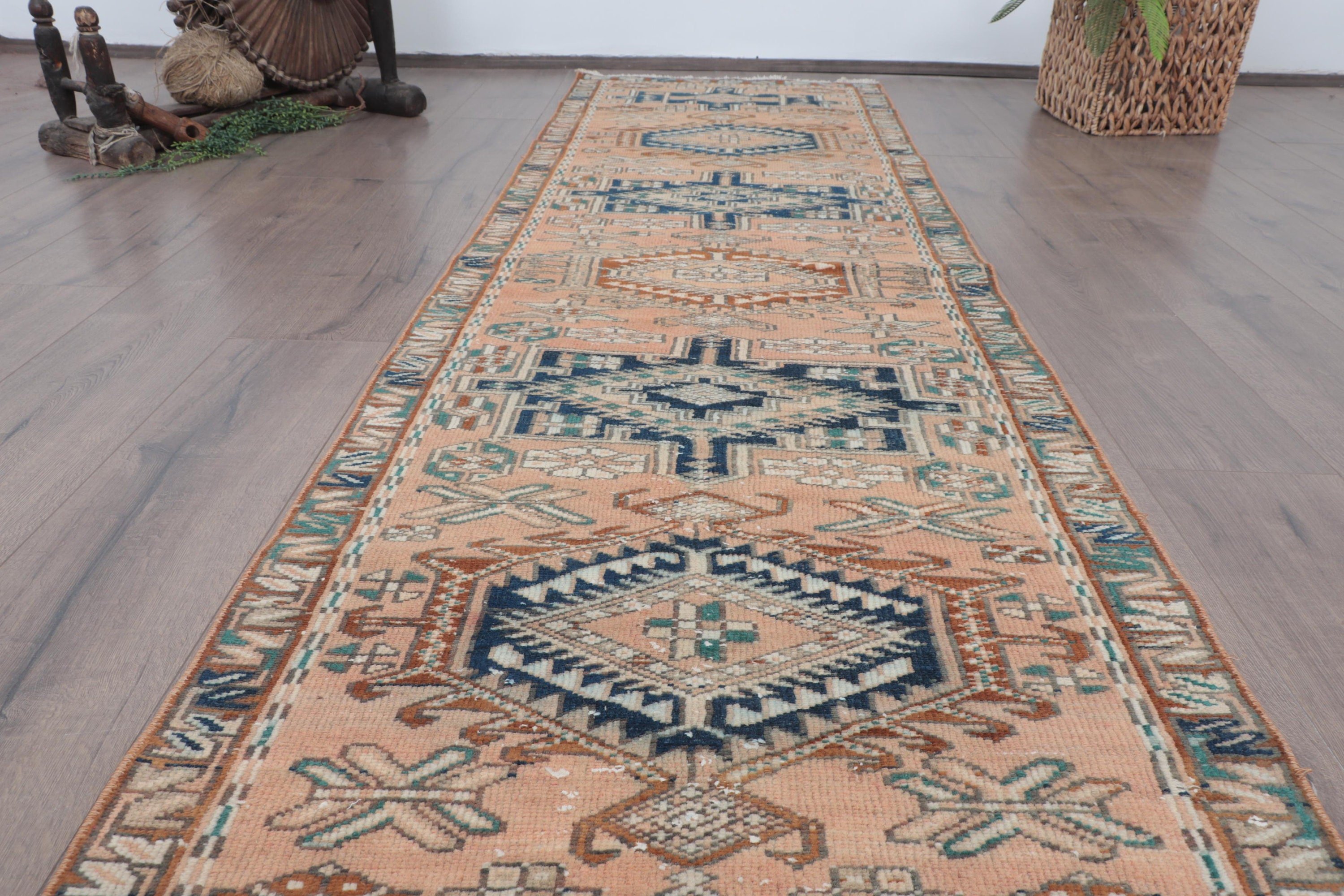 Corridor Rug, Beige Bedroom Rug, Turkish Rug, Boho Rug, Floor Rugs, Antique Rugs, Vintage Rug, 2.3x9.1 ft Runner Rugs, Vintage Runner Rug