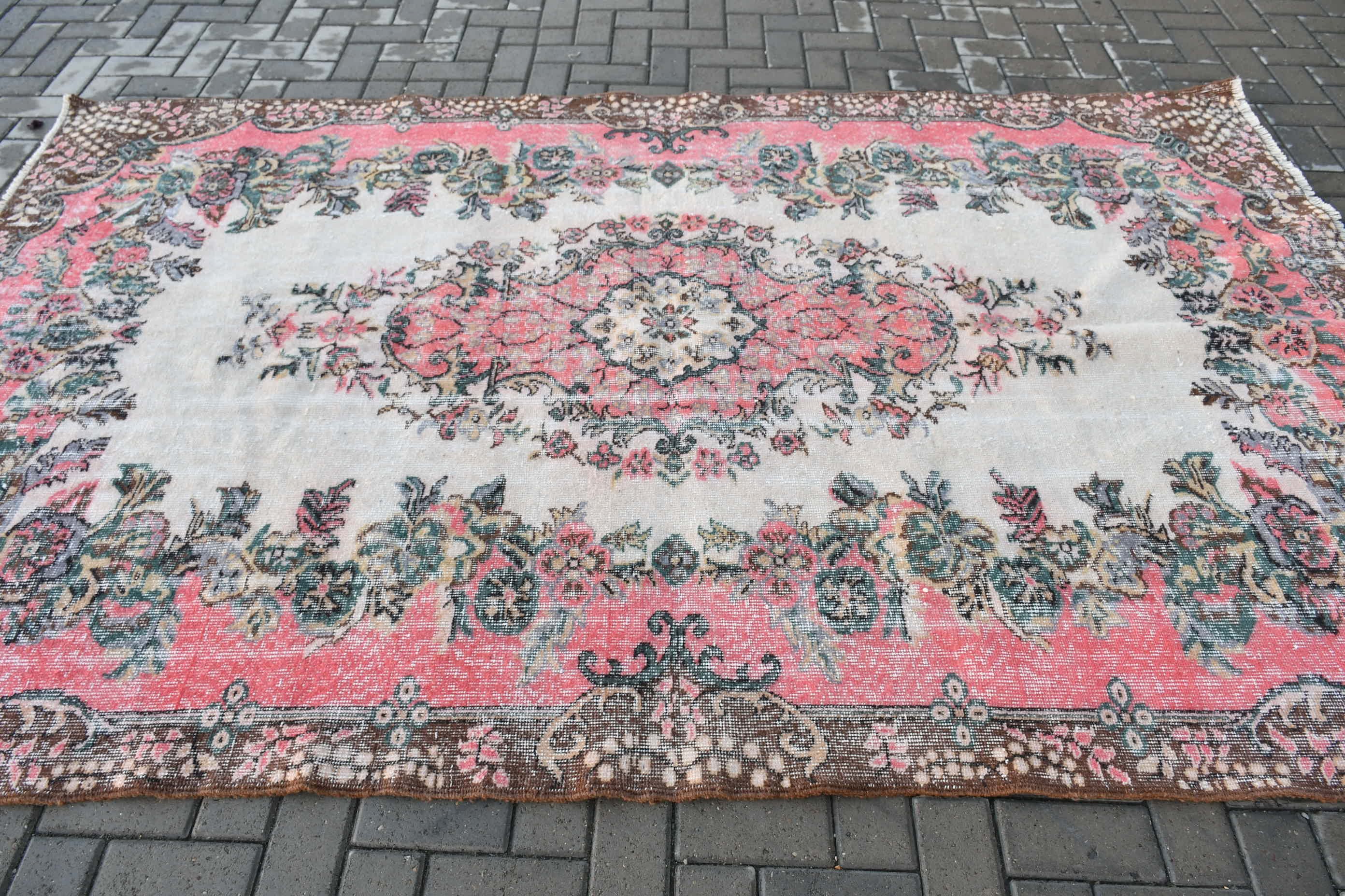 Yatak Odası Halıları, Özel Halı, Oryantal Halı, Fas Halıları, 5,9x9,5 ft Büyük Halılar, Salon Halısı, Vintage Halılar, Bej Yatak Odası Halısı, Türk Halısı