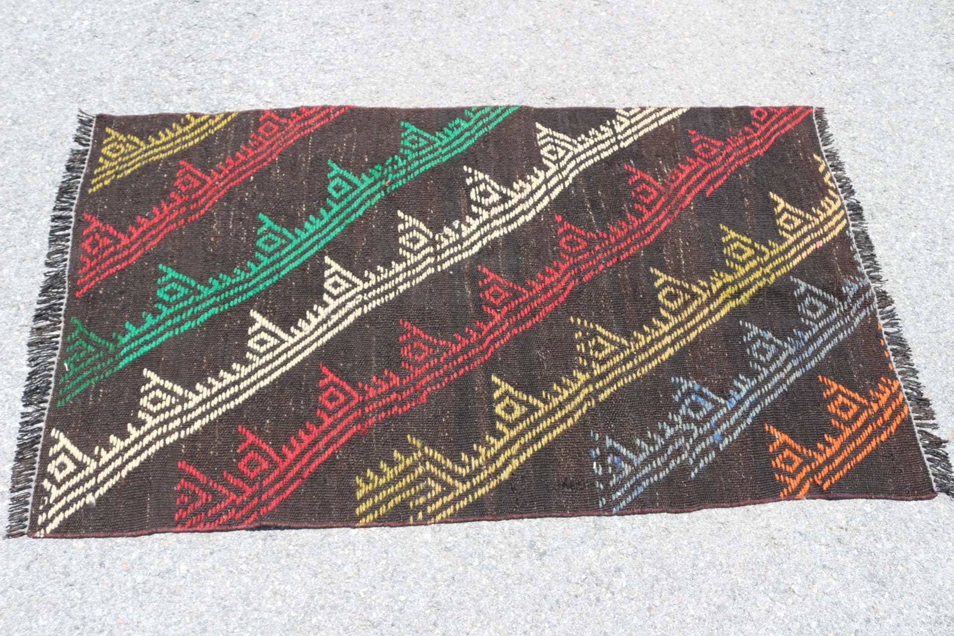 Wall Hanging Rug, Turkish Rug, Vintage Rugs, Moroccan Rug, 2.8x4.9 ft Small Rug, Kilim, Nursery Rugs, Black Floor Rug