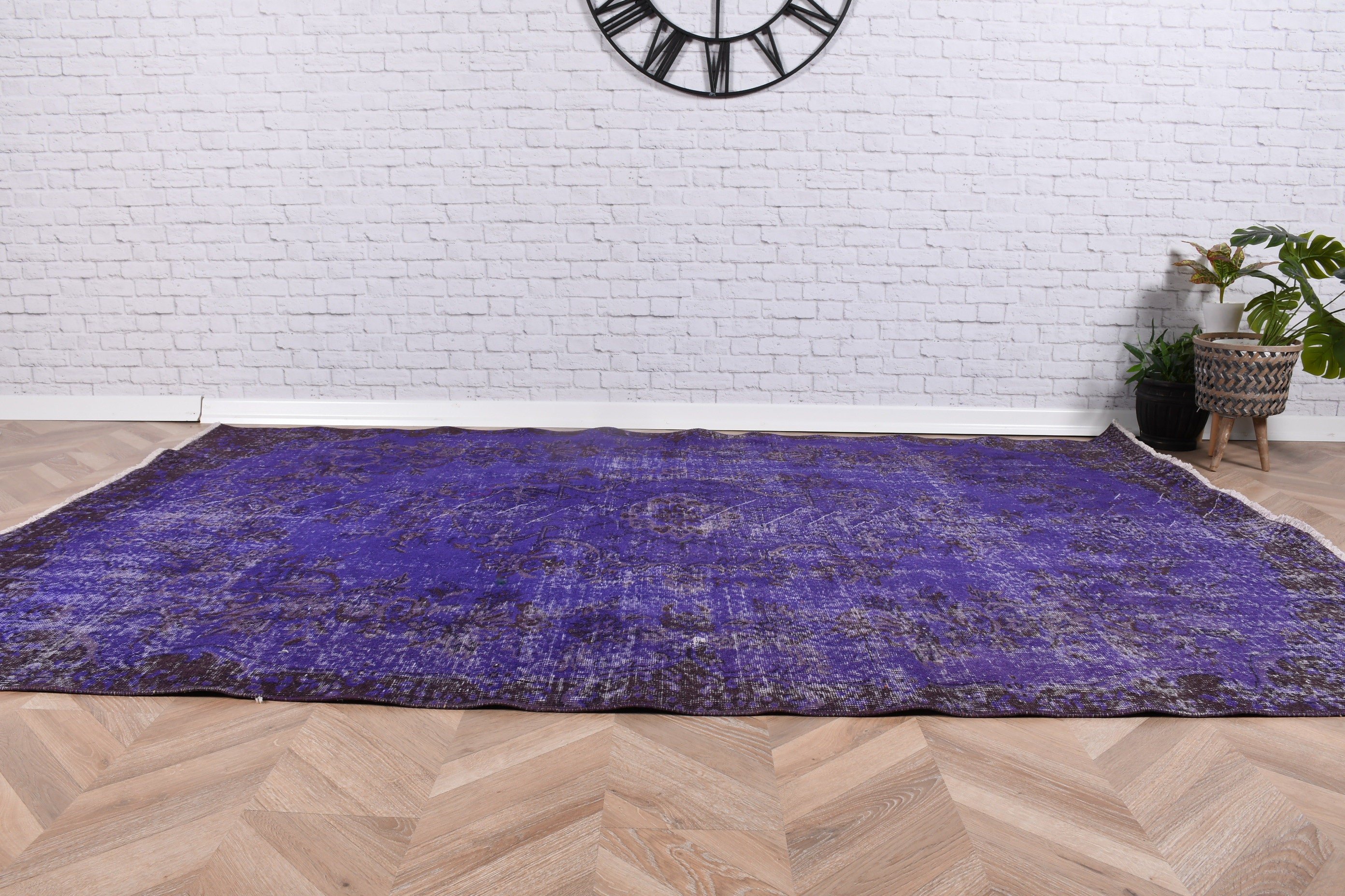 Purple Kitchen Rugs, Exotic Rugs, Turkish Rugs, Salon Rugs, 5.5x8.5 ft Large Rugs, Bedroom Rug, Moroccan Rugs, Vintage Rug, Kitchen Rug