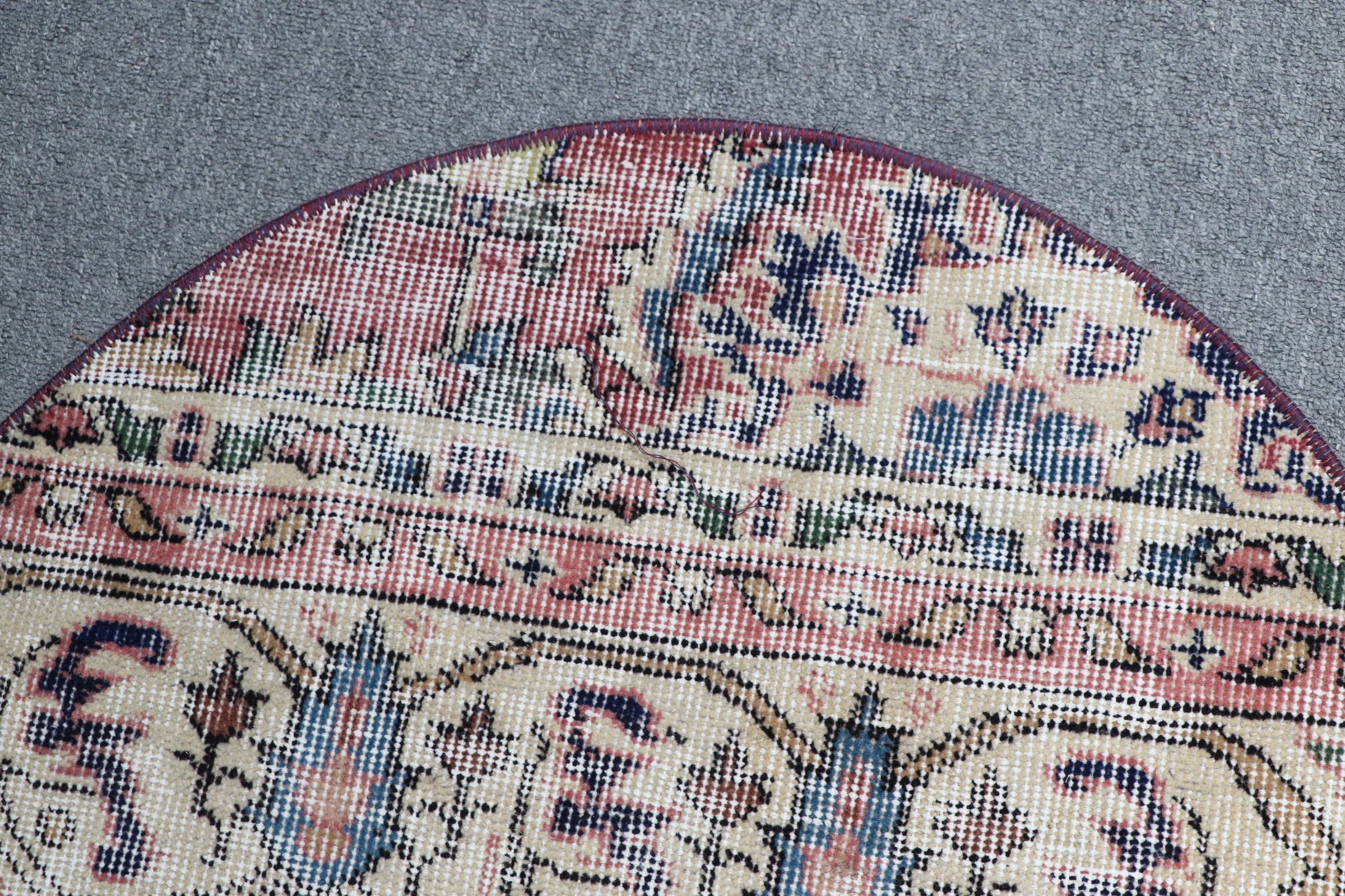 Nostaljik Halı, Araba paspası Halı, Yatak odası Halı, Ev Halı, 75x45 cm Küçük Halı, Bej Oryantal Halı, Antik Halı, Mutfak Halı