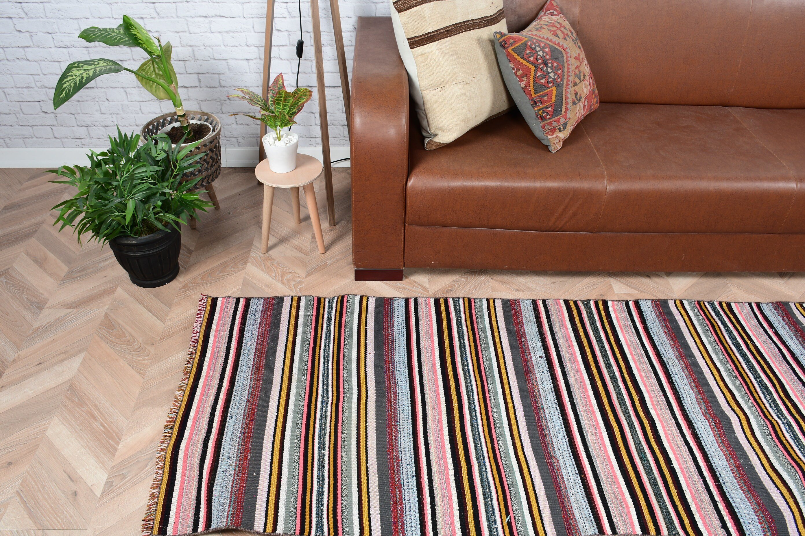 Kilim, Pembe Yün Halılar, Türk Halısı, 2.6x7.3 ft Runner Halısı, Koridor Halısı, Yer Halısı, Koridor Halıları, Vintage Halı, Retro Halı