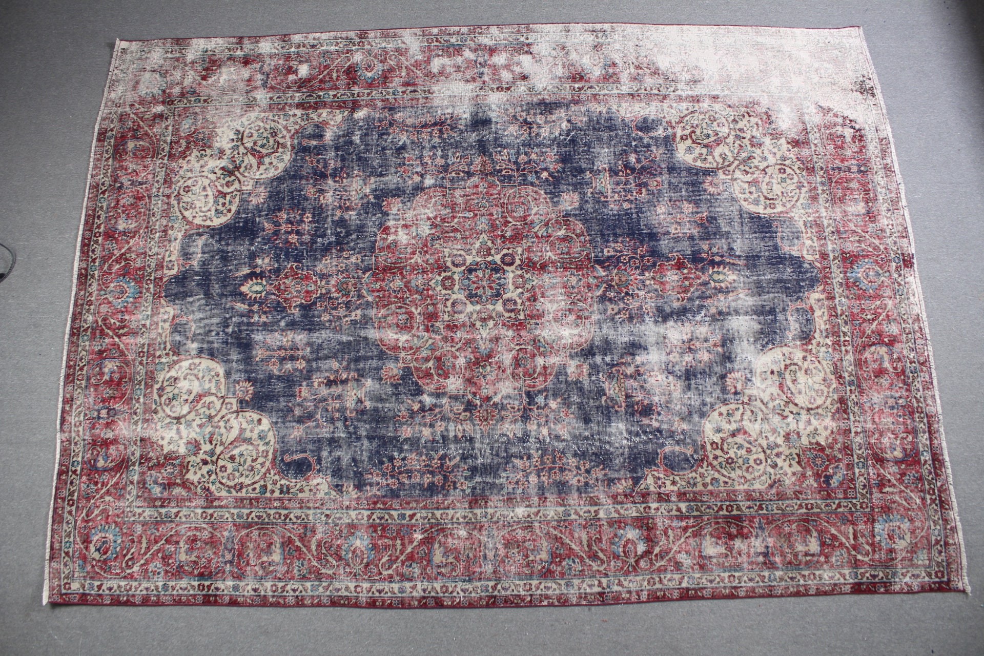 8.3x11.5 ft Büyük Boy Halı, Yatak Odası Halıları, Özel Halılar, Vintage Halı, Mavi Oryantal Halılar, Oushak Halı, Yemek Odası Halıları, Türk Halıları, Salon Halısı