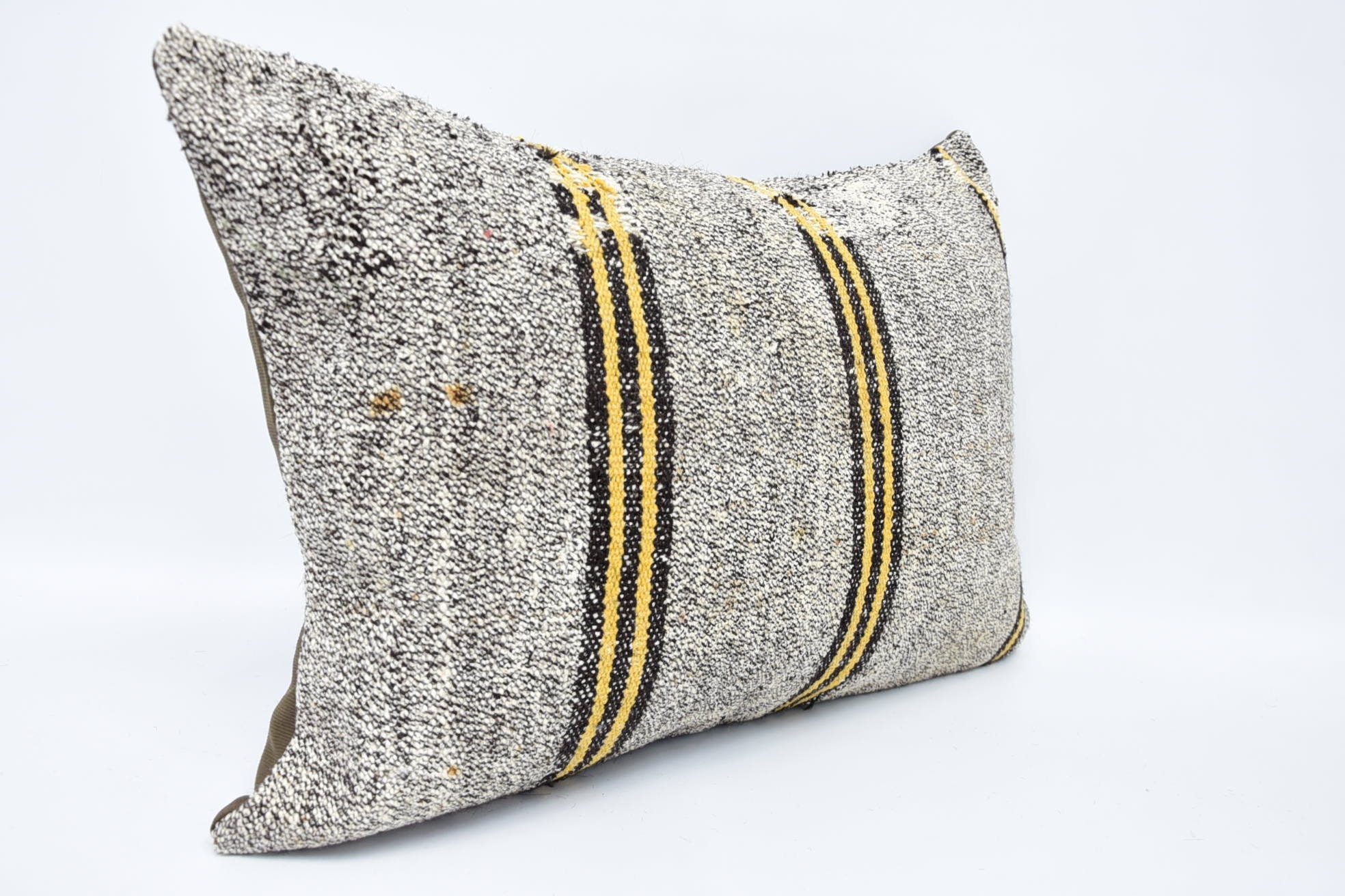 Vintage Kilim Throw Pillow, Kilim Cushion Sham, 16"x24" Beige Pillow Cover, Home Decor Pillow, Rustic Pillow Case, Bench Pillow