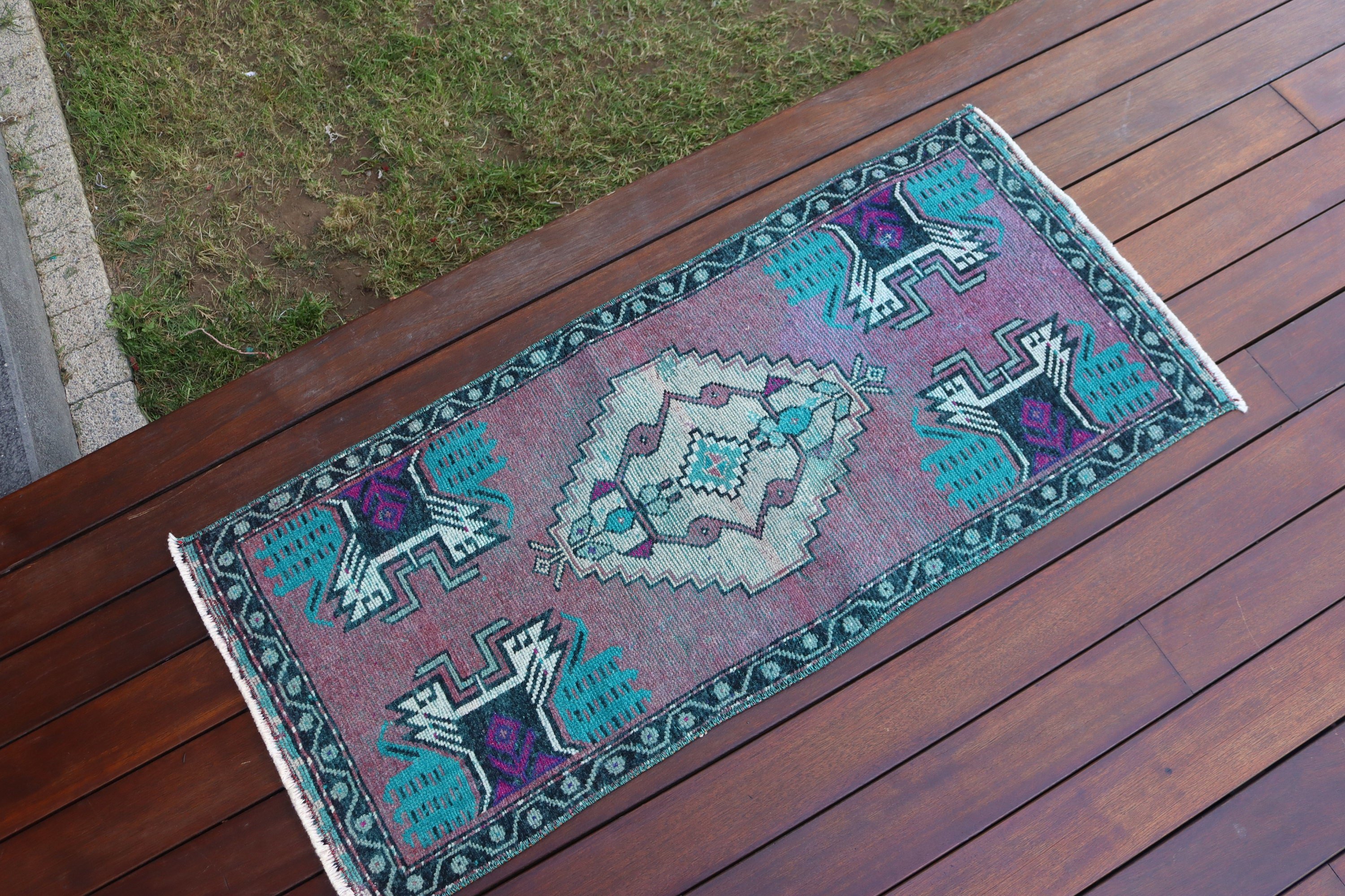 Home Decor Rug, Turkish Rugs, Vintage Rugs, Statement Rugs, Small Vintage Rugs, Nursery Rug, Purple Modern Rugs, 1.5x3.4 ft Small Rugs