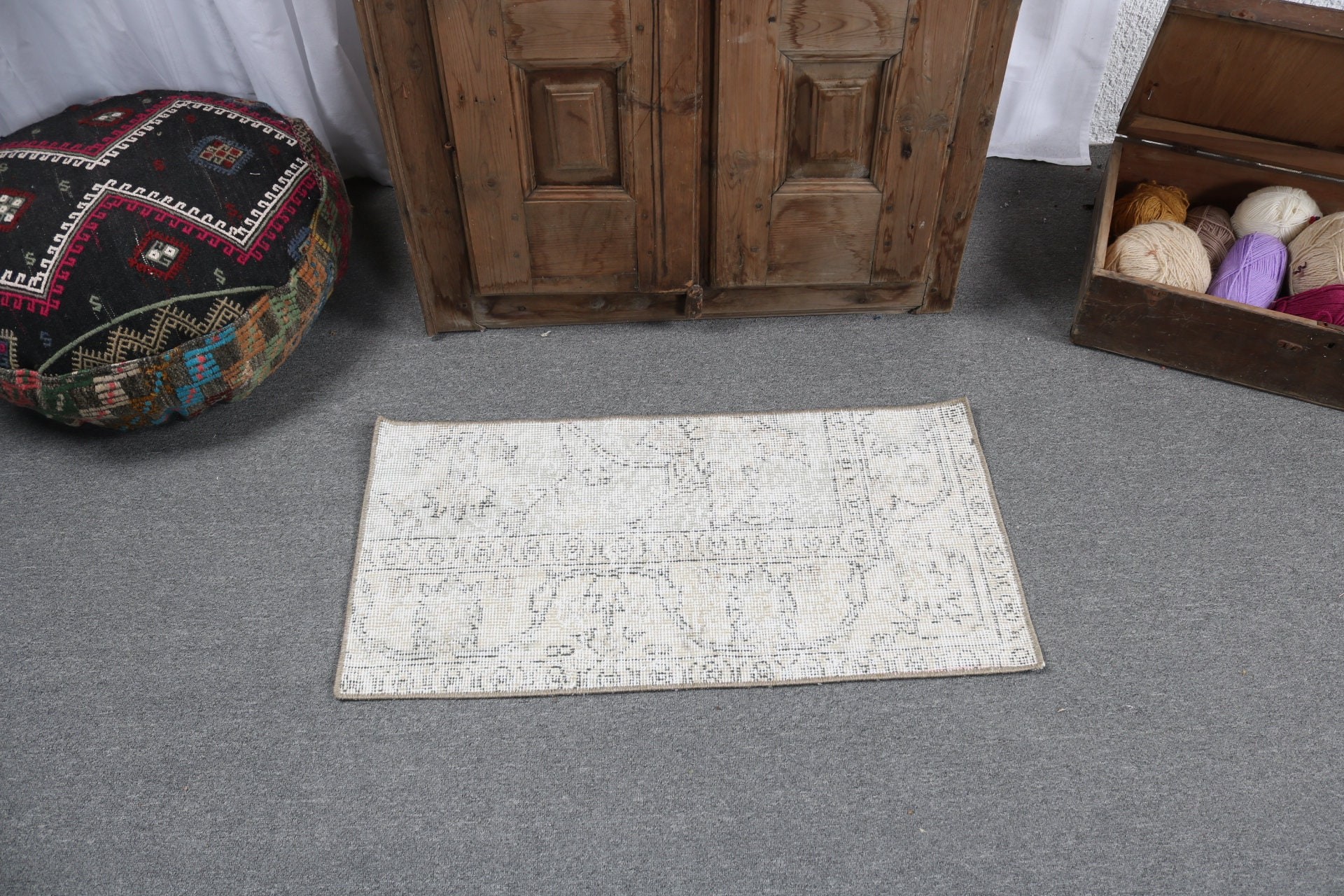 Vintage Halı, Geleneksel Halılar, Bej Fas Halısı, Çocuk Halısı, 1,5x3 ft Küçük Halı, Türk Halısı, Modern Halı, Küçük Boho Halıları, Oryantal Halılar