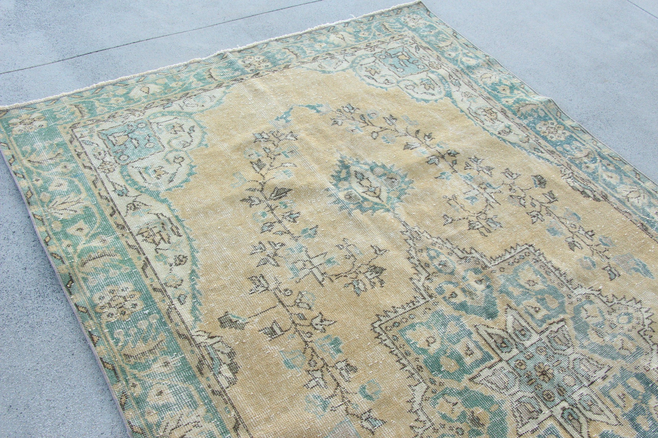 Vintage Halılar, Oryantal Halı, Nötr Halı, Büyük Boho Halılar, Turuncu Geometrik Halı, Etnik Halı, 5,6x9,8 ft Büyük Halı, Salon Halıları, Türk Halıları