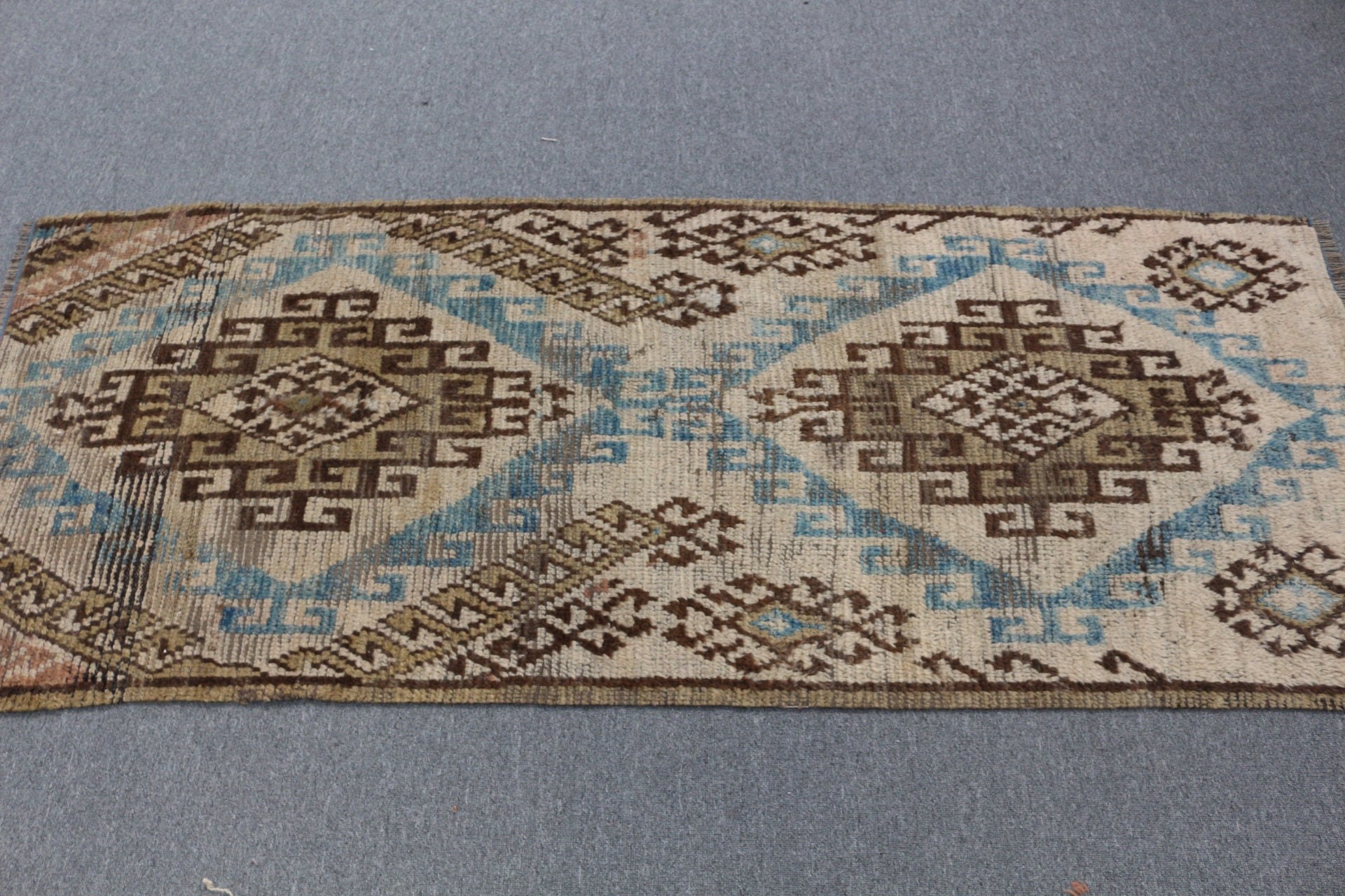 Kilim, Oriental Rugs, Vintage Rug, Turkish Rugs, Home Decor Rug, Kitchen Rug, Brown  2.7x6.4 ft Accent Rug, Bedroom Rugs