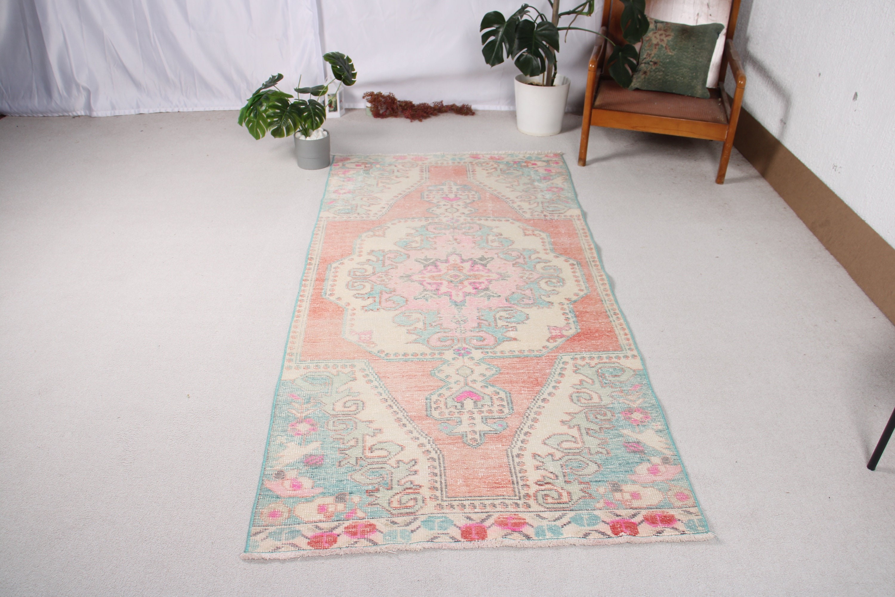 Office Rugs, Boho Area Rugs, Boho Rugs, Red Neutral Rug, Turkish Rug, Statement Rugs, Dining Room Rugs, 3.4x7.3 ft Area Rugs, Vintage Rug