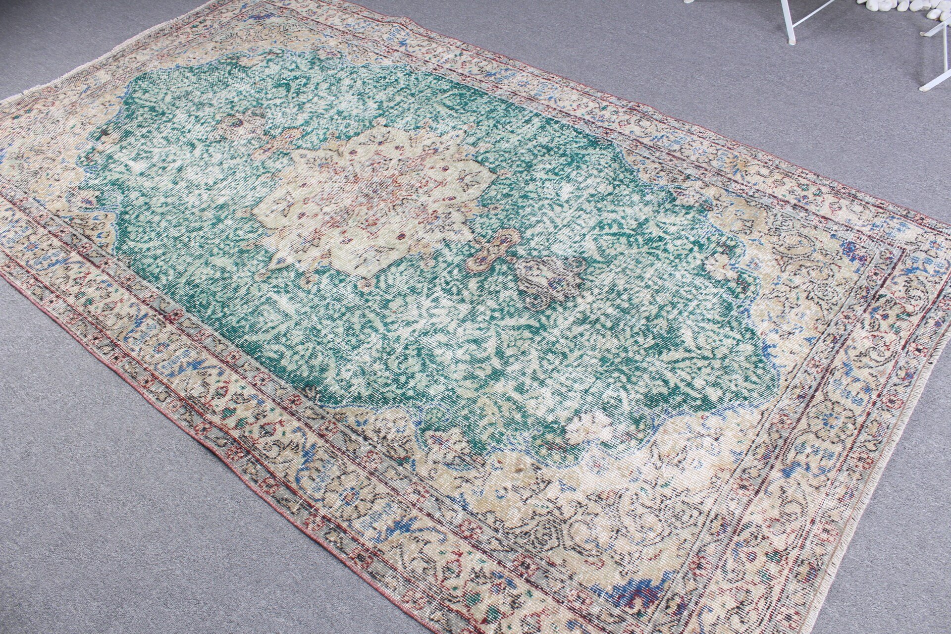 Vintage Halı, Yeşil Mutfak Halısı, Fas Halıları, 5.1x8.9 ft Büyük Halı, Oturma Odası Halıları, Yatak Odası Halıları, Yatak Odası Halıları, Türk Halısı