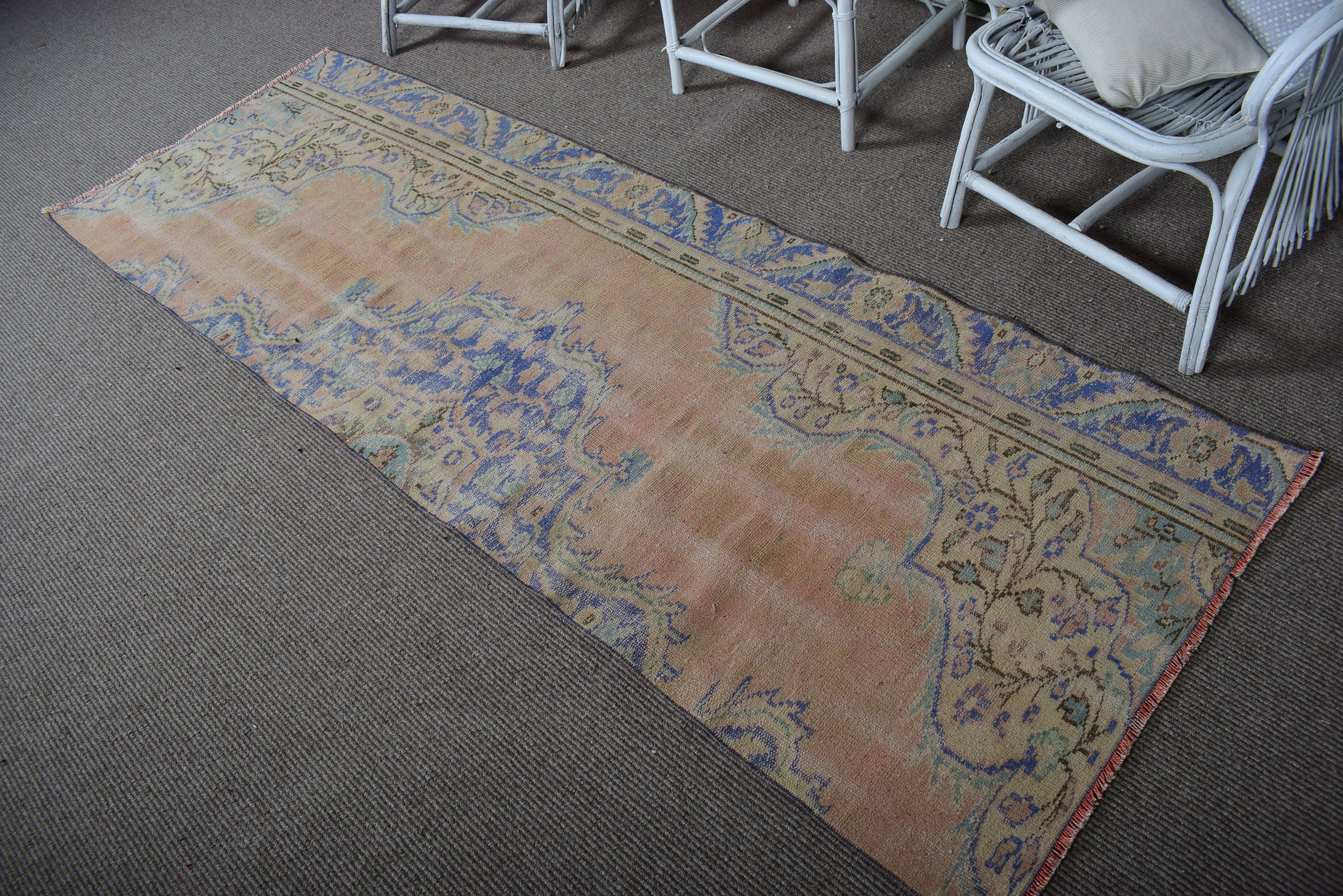 Oushak Halı, Koridor Halıları, Modern Halı, Vintage Halı, 2.9x8.3 ft Runner Halı, Turuncu Modern Halı, Vintage Runner Halıları, Türk Halıları, Yer Halıları