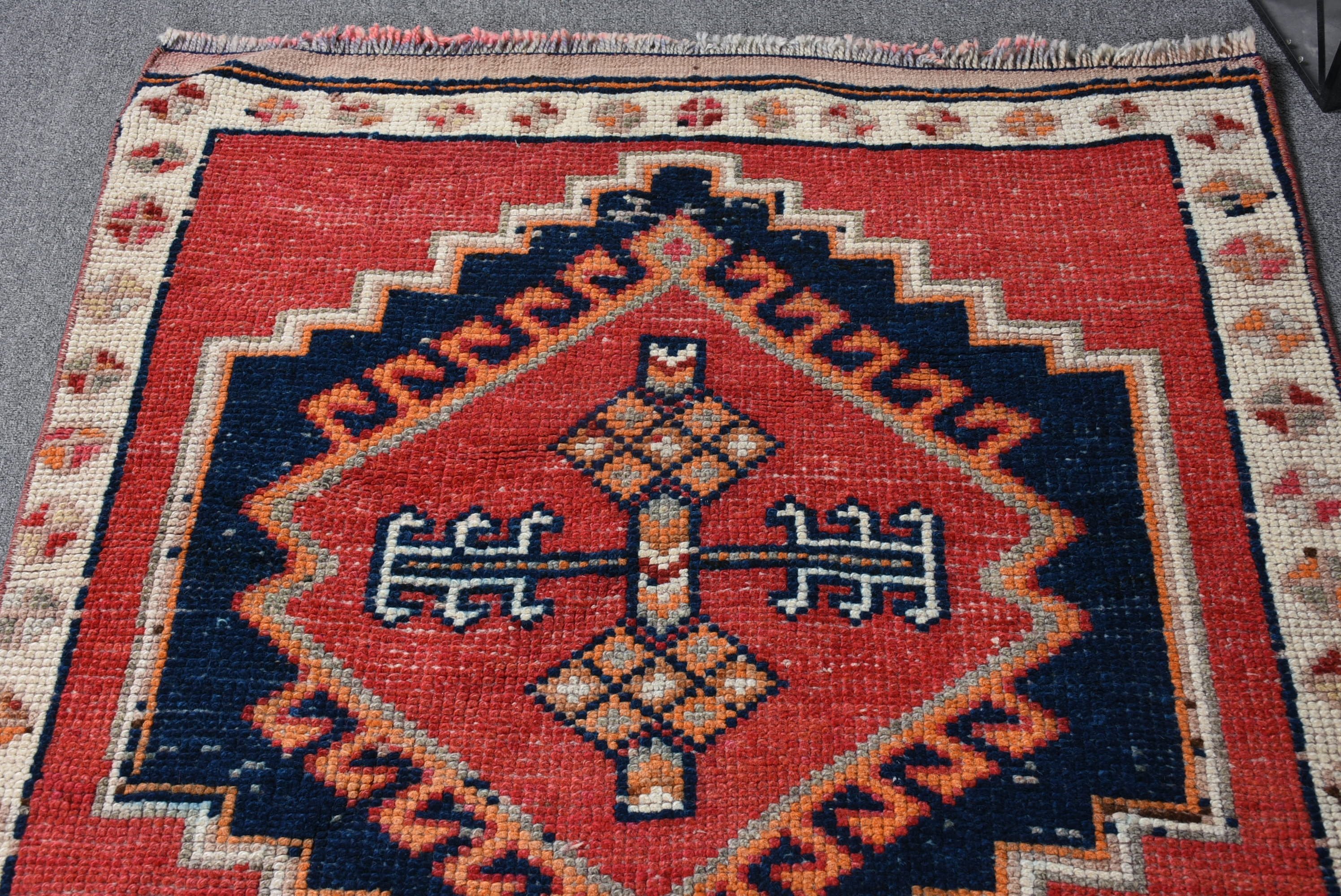 Office Rug, 3.3x11.6 ft Runner Rugs, Red Anatolian Rugs, Corridor Rugs, Vintage Rug, Hallway Rug, Bedroom Rug, Turkish Rug