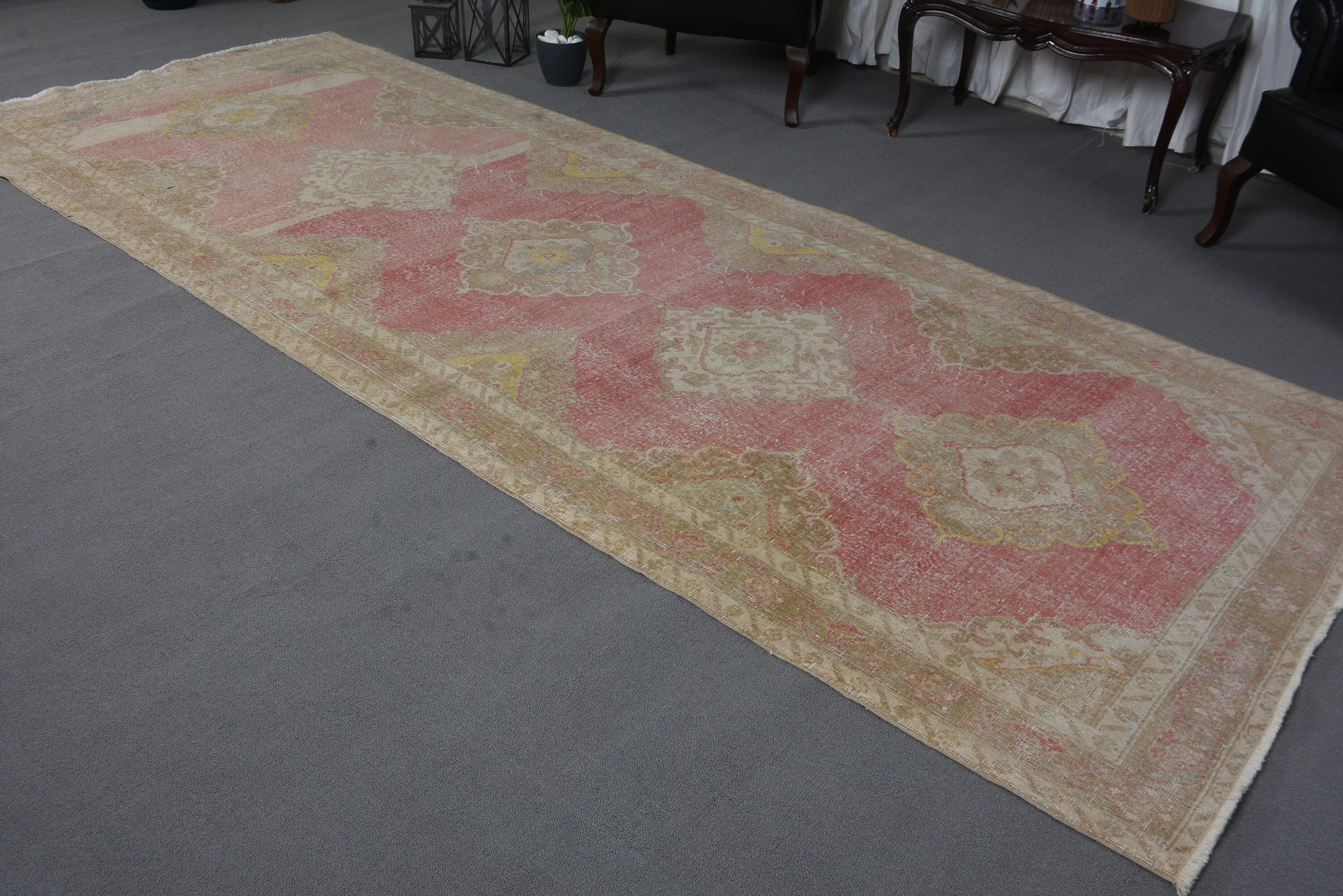 4.7x12.2 ft Runner Halıları, Bildiri Halısı, Lüks Halı, Kırmızı Yer Halıları, Merdiven Halısı, Mutfak Halıları, Koridor Halıları, Türk Halısı, Vintage Halı