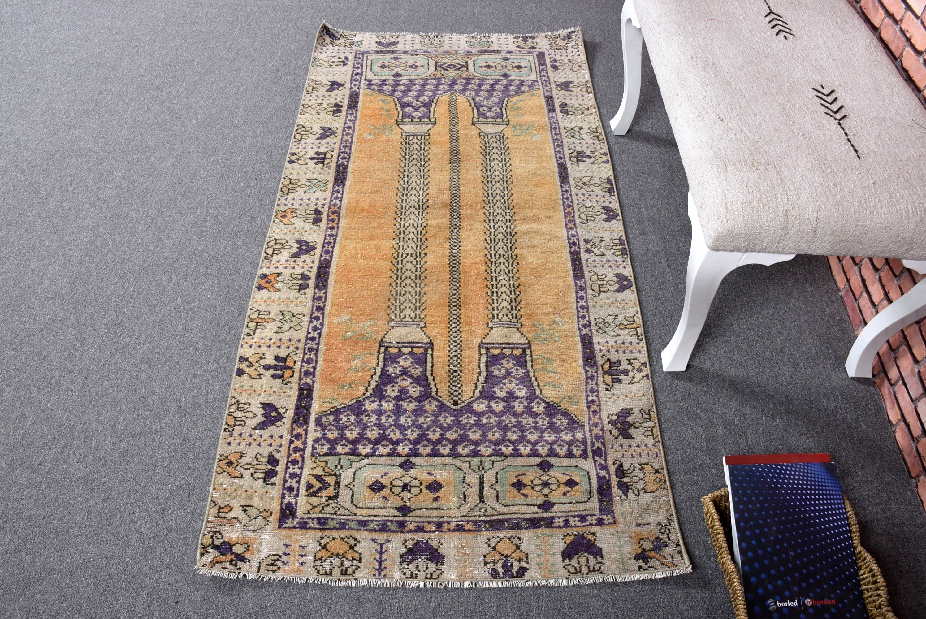 Yatak Odası Halısı, Lüks Halı, Giriş Halıları, Yün Halılar, Turuncu Geometrik Halılar, Vintage Halılar, Türk Halıları, Organik Halılar, 2,8x5,8 ft Vurgulu Halılar