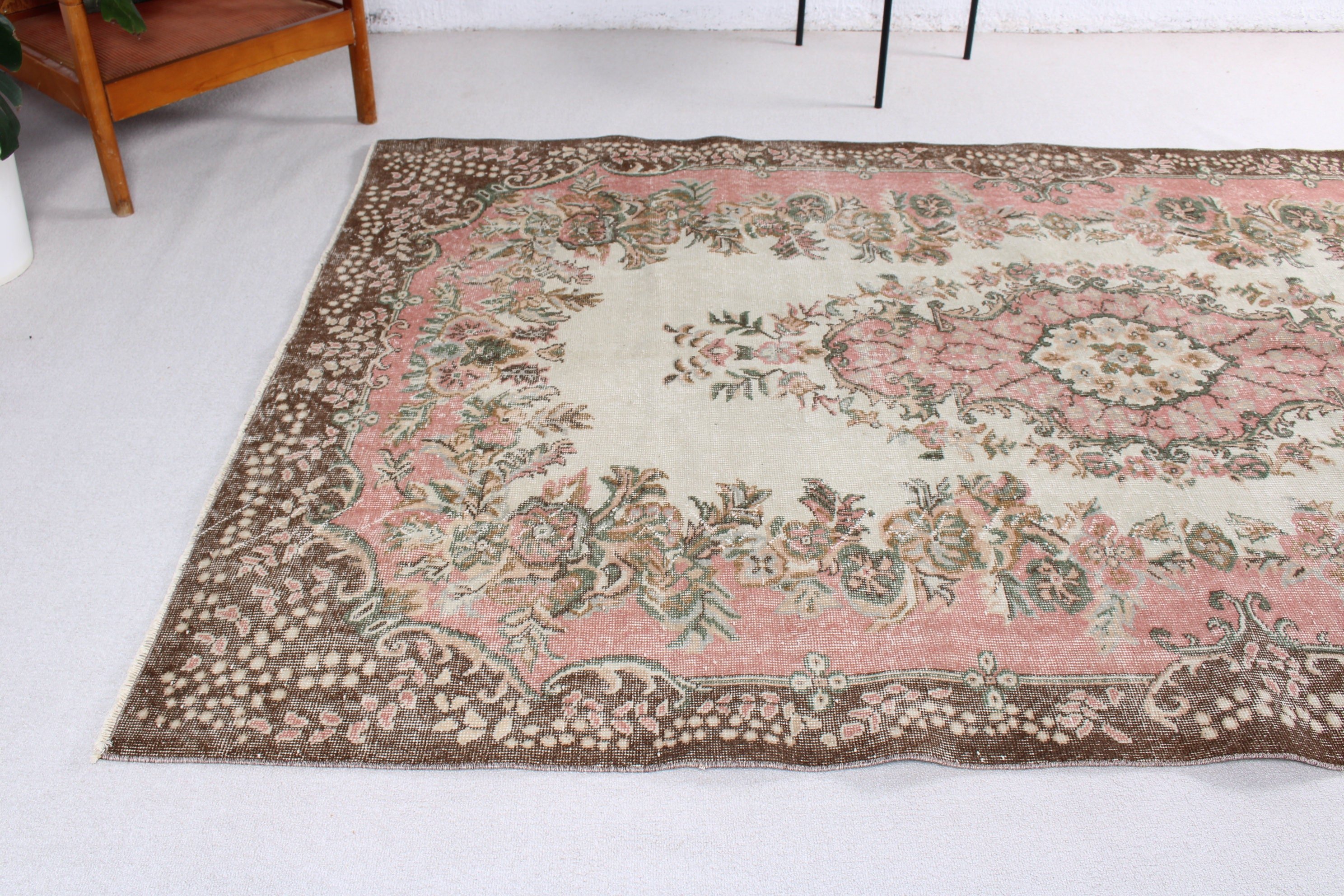 Modern Halılar, Pembe Modern Halılar, Türk Halıları, Geleneksel Halılar, Boho Halı, 5.8x9.7 ft Büyük Halı, Vintage Halılar, Yatak Odası Halısı, Oturma Odası Halısı