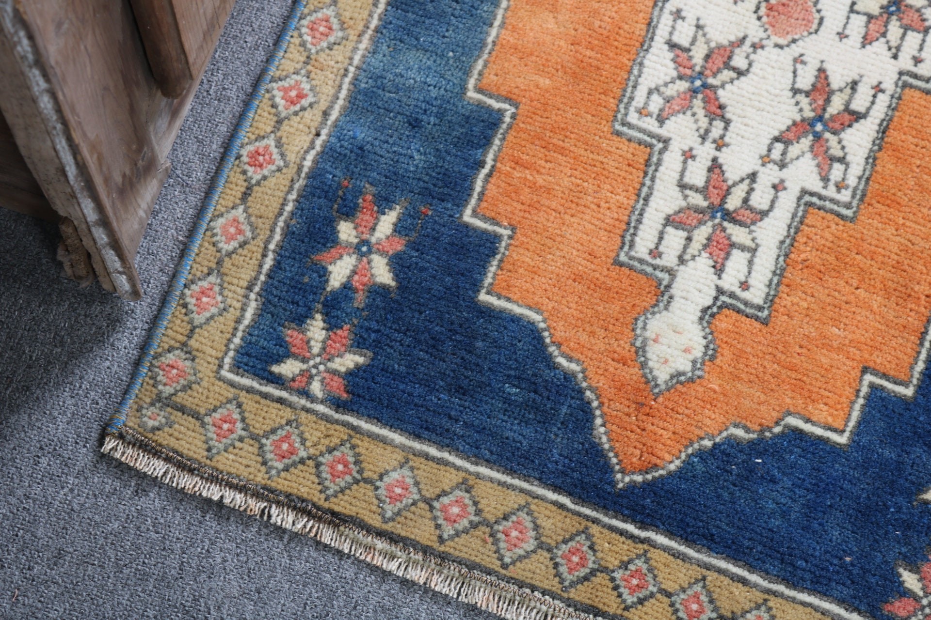 Orange Geometric Rugs, Turkish Rug, Geometric Rugs, Kitchen Rugs, Bath Rugs, Vintage Rugs, 1.8x3.3 ft Small Rugs, Small Boho Rug, Floor Rug