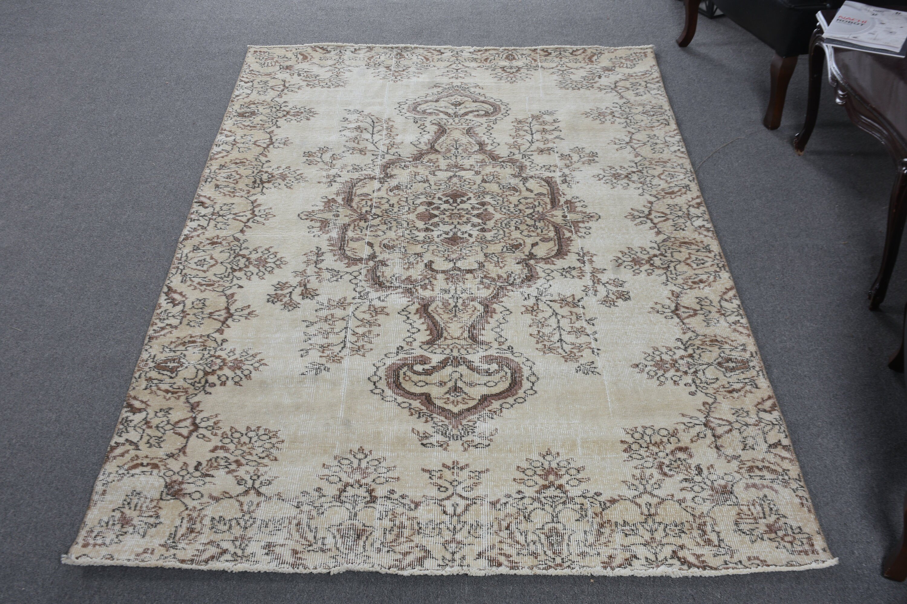 4.9x8.1 ft Area Rug, Living Room Rug, Rugs for Kitchen, Home Decor Rug, Vintage Rugs, Turkish Rugs, Brown Floor Rugs, Old Rug