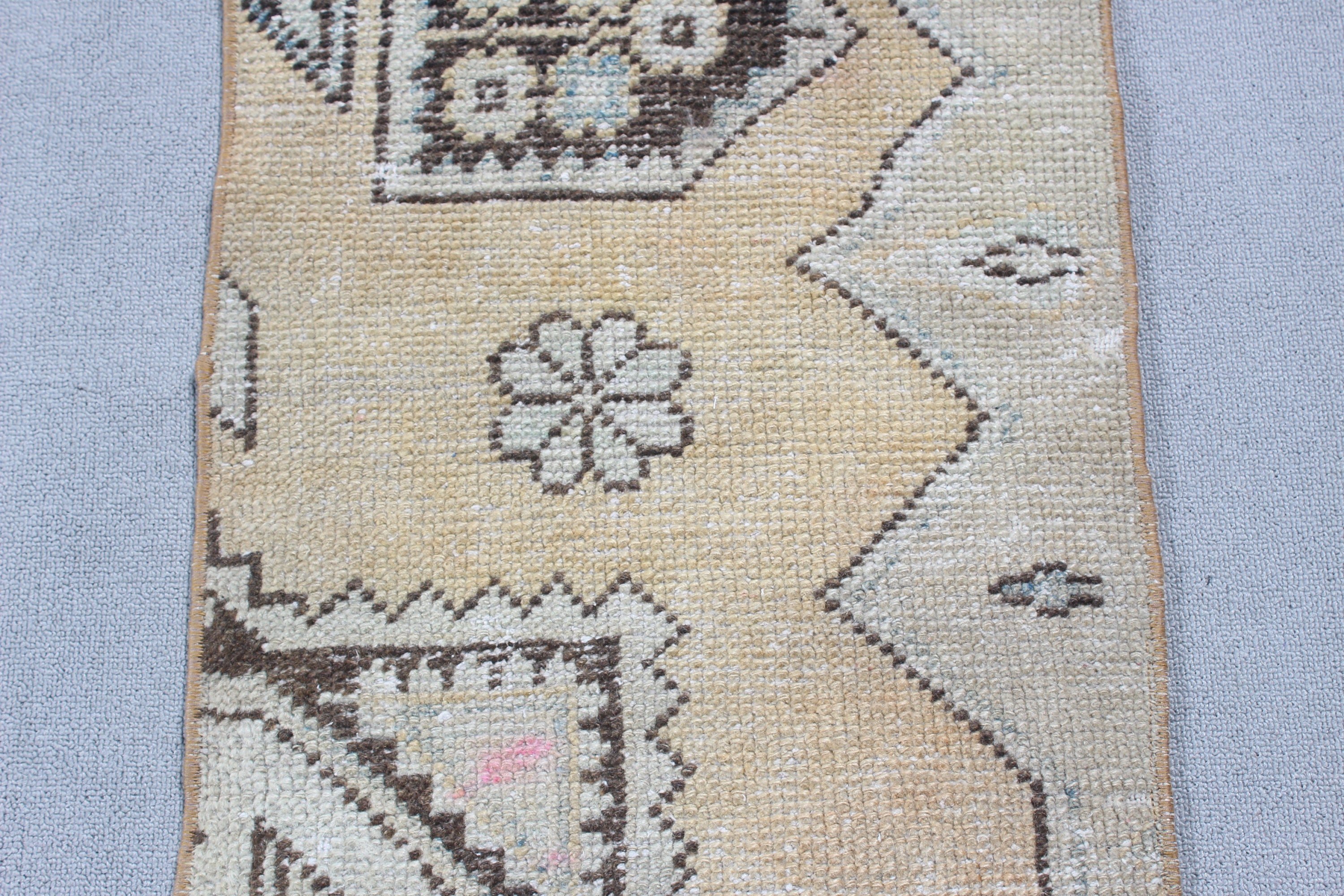 Handwoven Rug, Oushak Rugs, Bath Rug, Vintage Rug, Turkish Rugs, Nursery Rug, Rugs for Bathroom, Beige Luxury Rug, 1.5x3.1 ft Small Rug