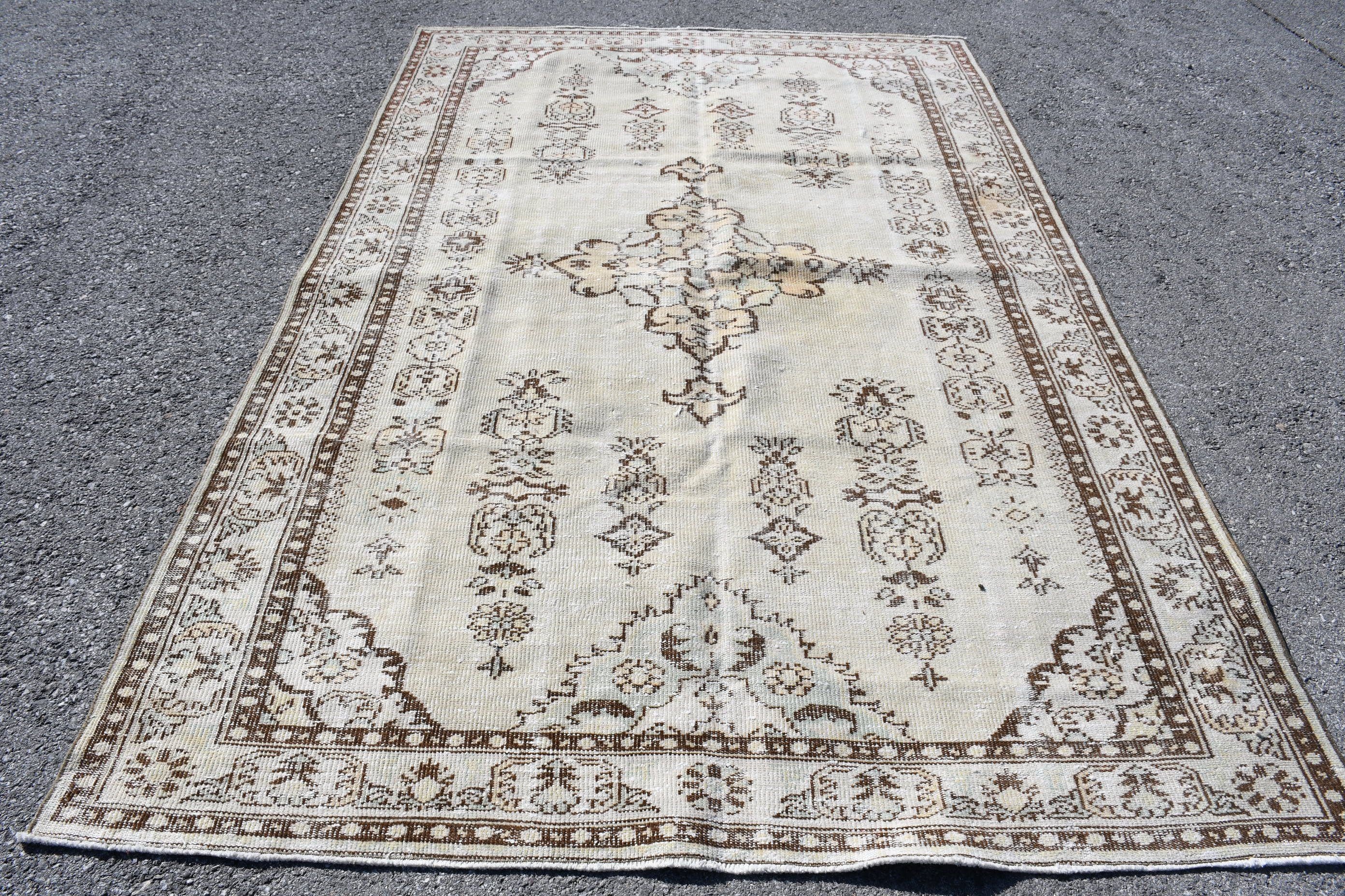 Yer Halıları, 5.9x9.2 ft Büyük Halı, Yemek Odası Halısı, Vintage Halı, Ev Dekorasyonu Halısı, Yeşil Yer Halıları, Sevimli Halı, Türk Halıları, Yatak Odası Halıları